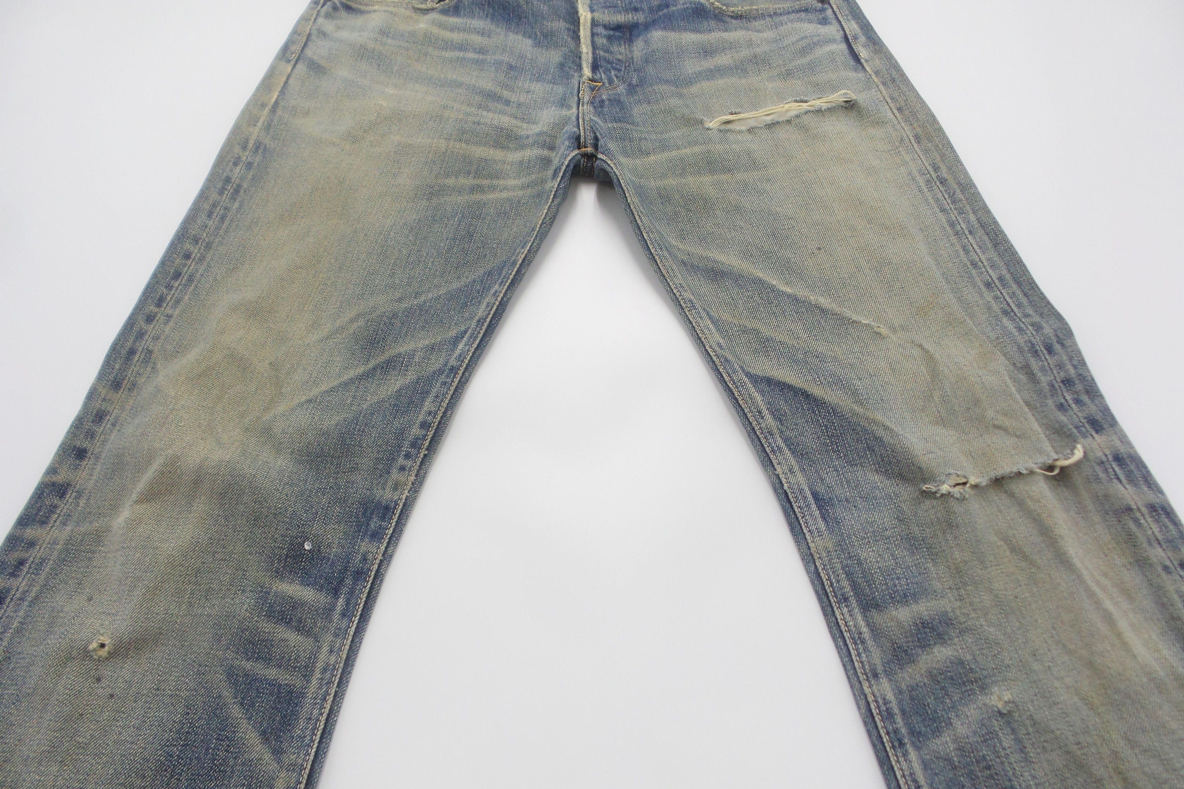 KURO DISTRESSED Blck By KURO Stonewashed Selvedge Jeans W17xL42.5 Size US 34 / EU 50 - 6 Thumbnail