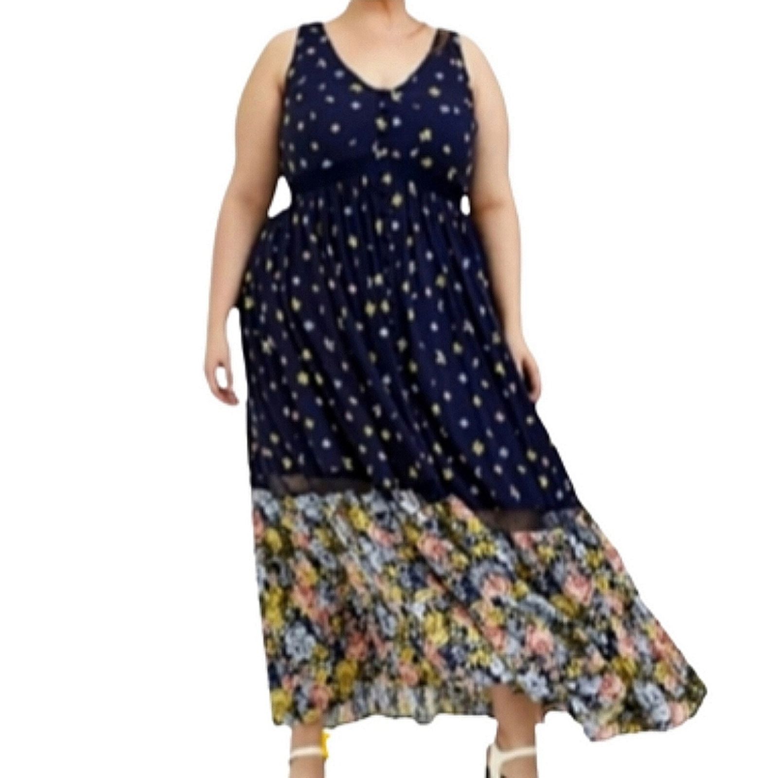 Torrid TORRID ☆ NAVY ☆ MULTI FLORAL ☆ FLOUNCE MAXI DRESS ☆ 3x ☆ NWT Size 3XL / US 20-22 - 2 Thumbnail