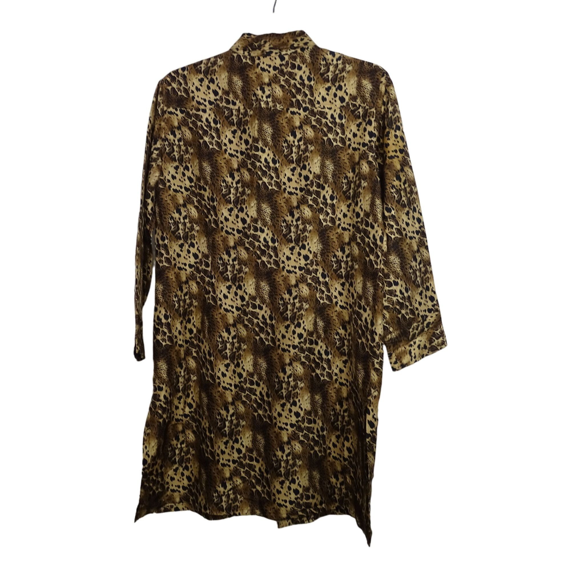 Vintage Allison Taylor Leopard An Print Silk Shirt Dress Size M Size M / US 6-8 / IT 42-44 - 4 Thumbnail
