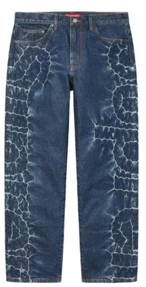 image of Supreme Shibori Loose Fit Jean, Rigid Indigo (Size 36), Men's