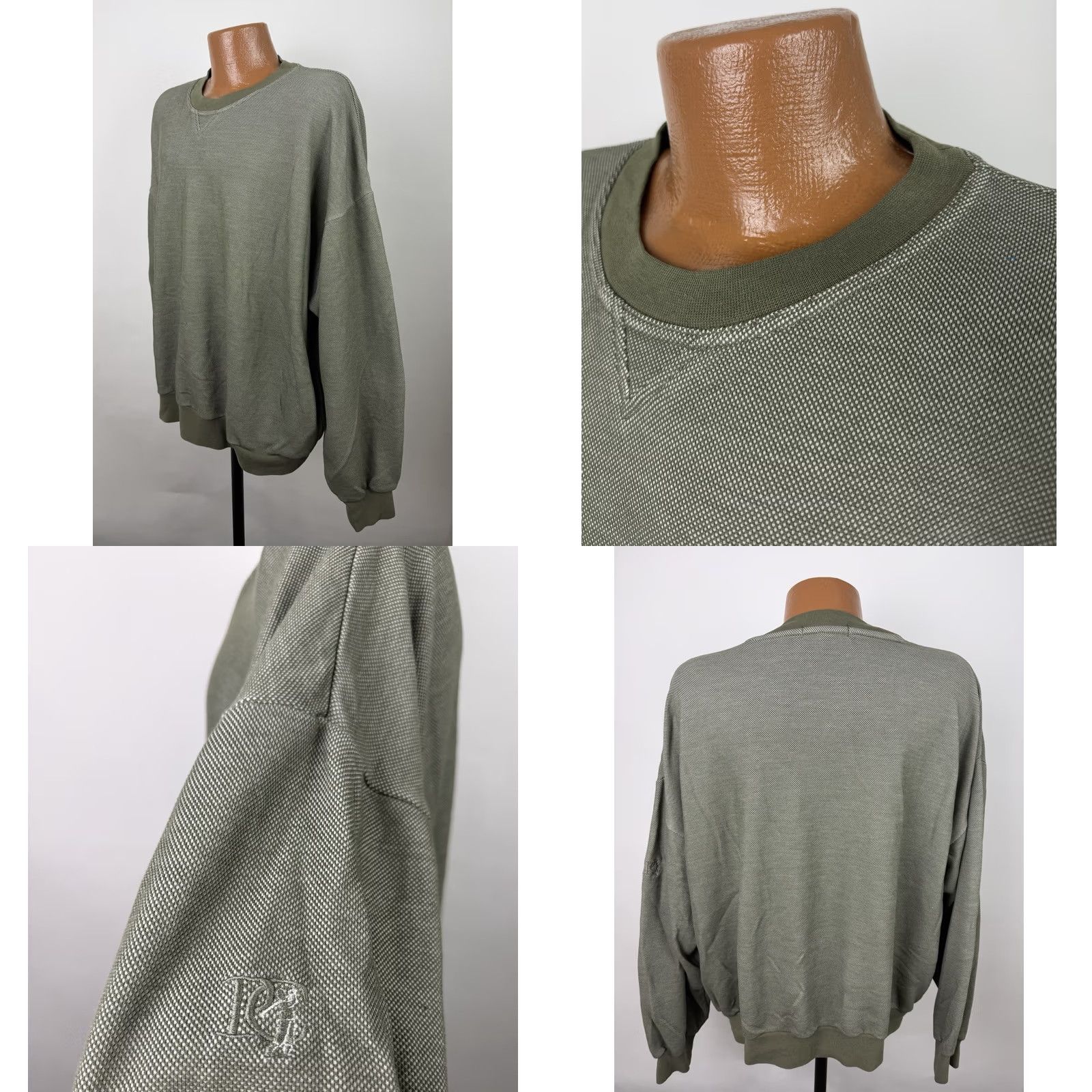 Van Heusen VINTAGE Van Heusen Pique Knit Sweatshirt Mens XL Green Crewneck Pockets Golf 90s Retro Size US XL / EU 56 / 4 - 8 Thumbnail