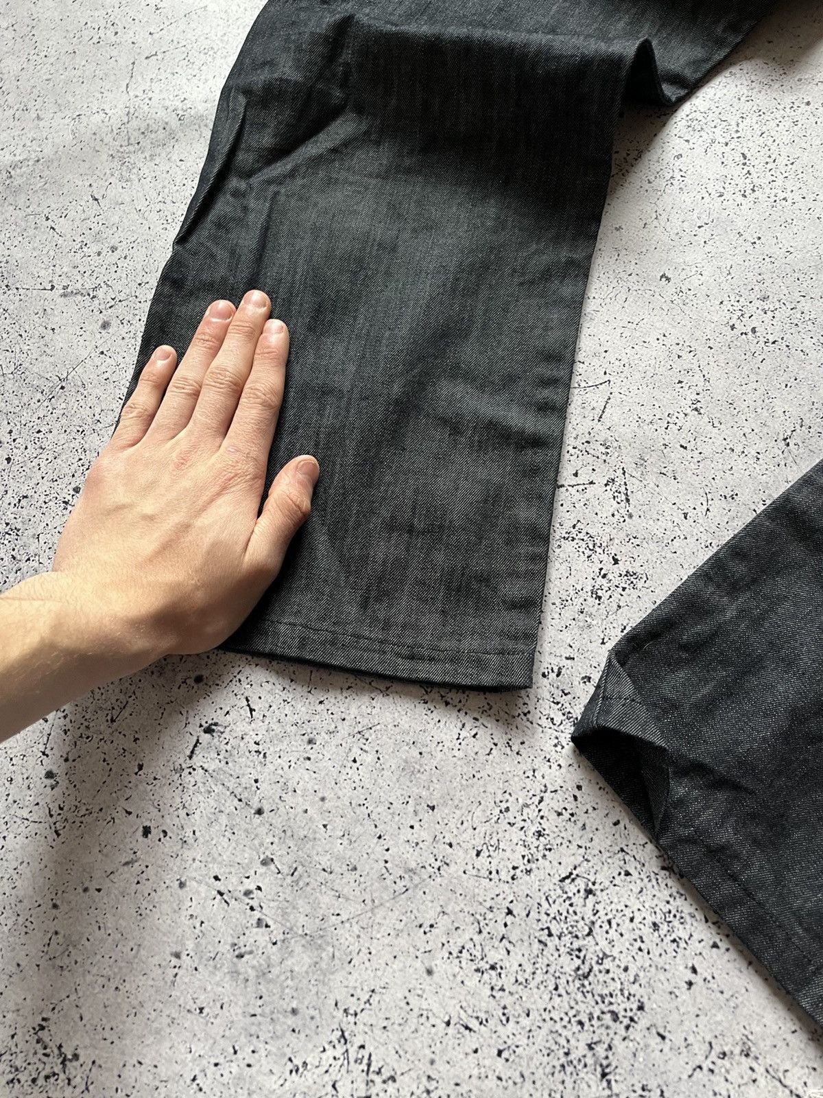 Giorgio Armani Vintage Black Giorgio Armani Metal Logo Denim Jeans Y2K USA Size US 38 / EU 54 - 3 Thumbnail