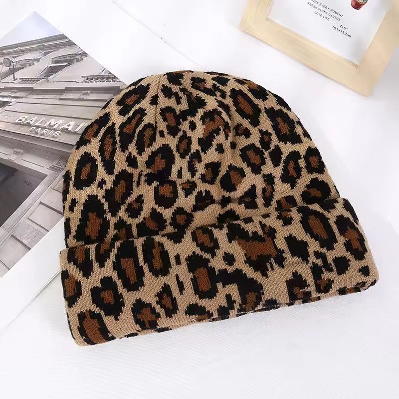 Japanese Brand Leopard Cap Unisex Beanies Size ONE SIZE - 3 Thumbnail