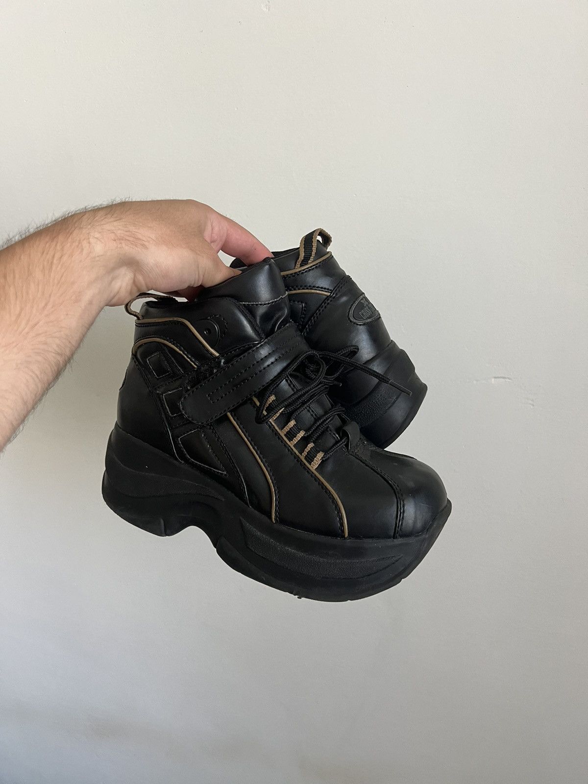 Vintage New rock leather boots vintage high platform avant garde Size US 8.5 / IT 38.5 - 7 Thumbnail