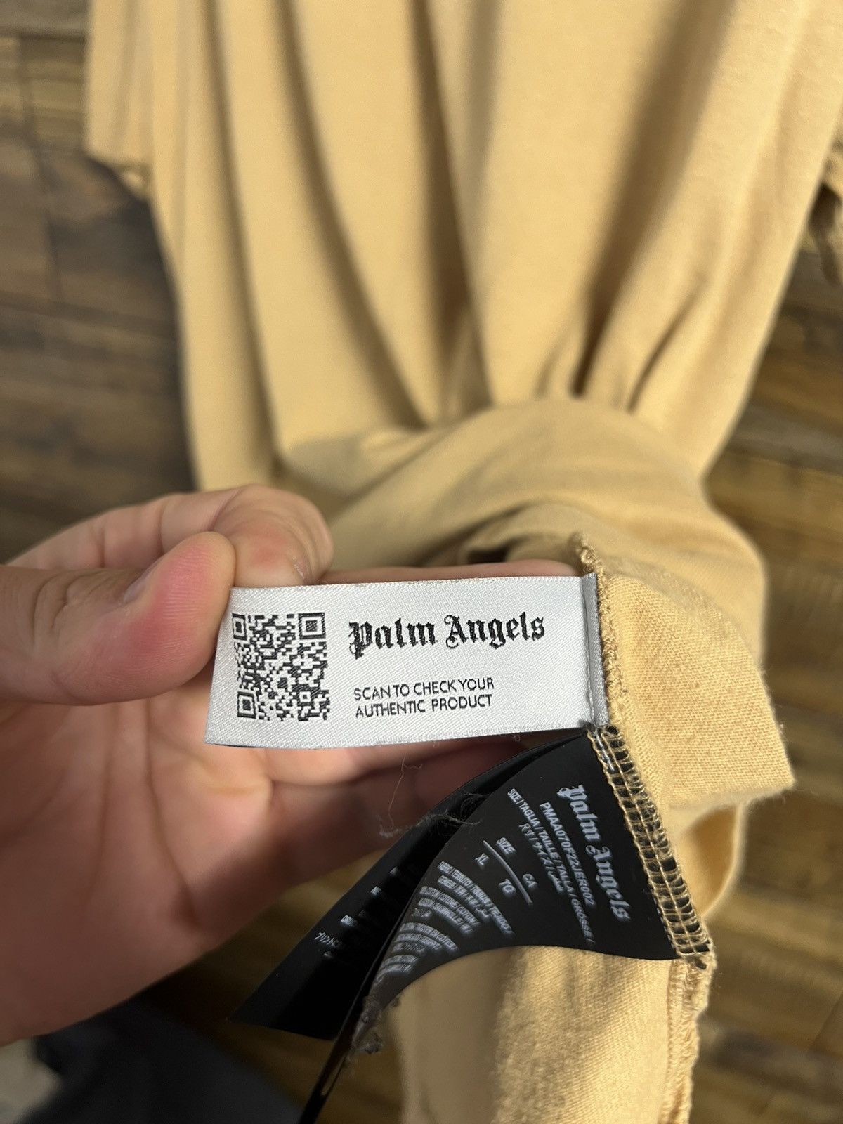 Palm Angels Palm Angels Large Tan Basic Logo Tee Size US XL / EU 56 / 4 - 7 Thumbnail