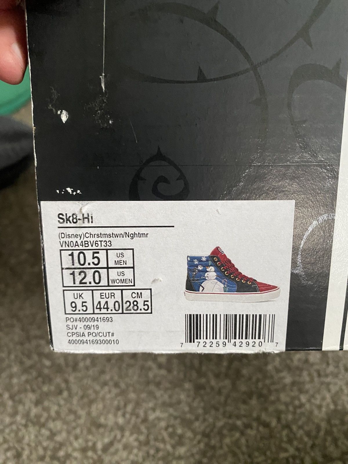 Vans Vans Nightmare Before Christmas Sk8-Hi Size US 10.5 / EU 43-44 - 6 Thumbnail