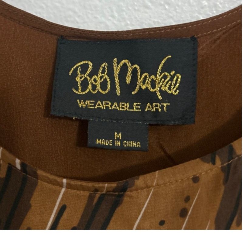 Bob Mackie Vintage Bob Mackie Wearable Art 100% Silk Brown Sleeveless Size M / US 6-8 / IT 42-44 - 2 Thumbnail