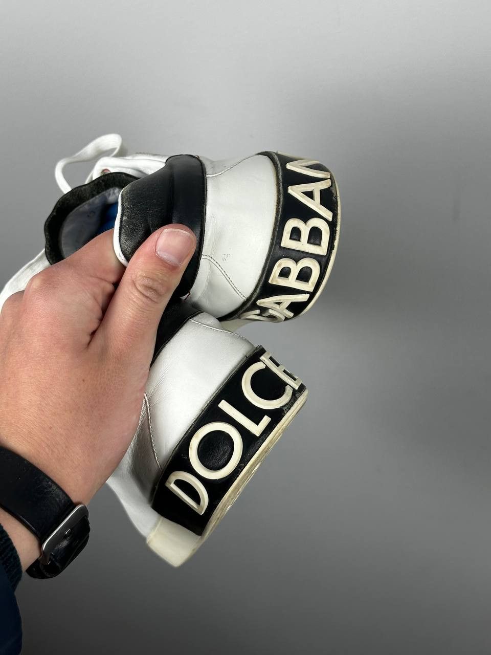 Dolce & Gabbana Dolce & Gabbana Portofino White Sneakers Luxury Leather Size US 10 / EU 43 - 15 Thumbnail