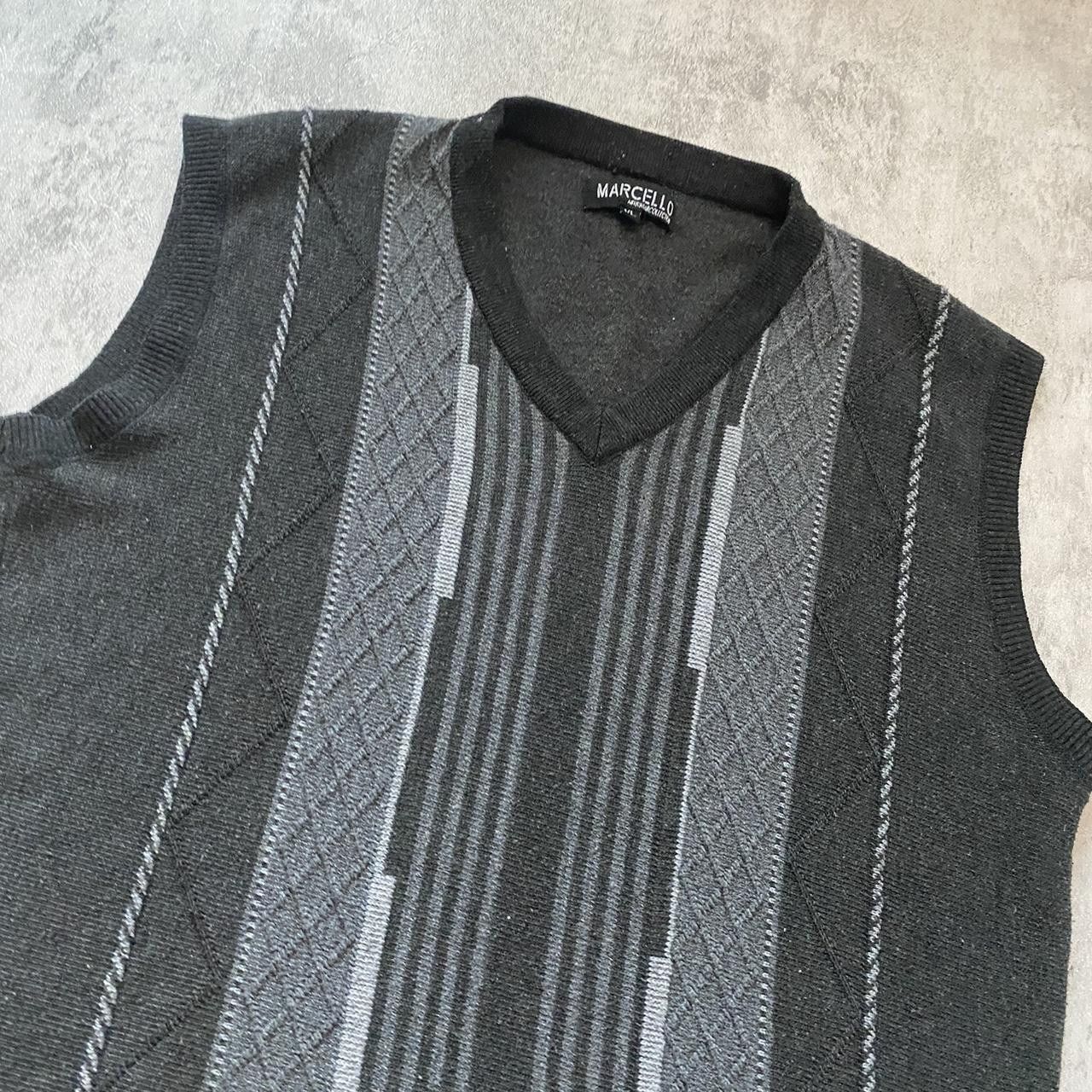 Other Grey and black vintage 90s sweater vest knit Boxy Size US XL / EU 56 / 4 - 3 Thumbnail