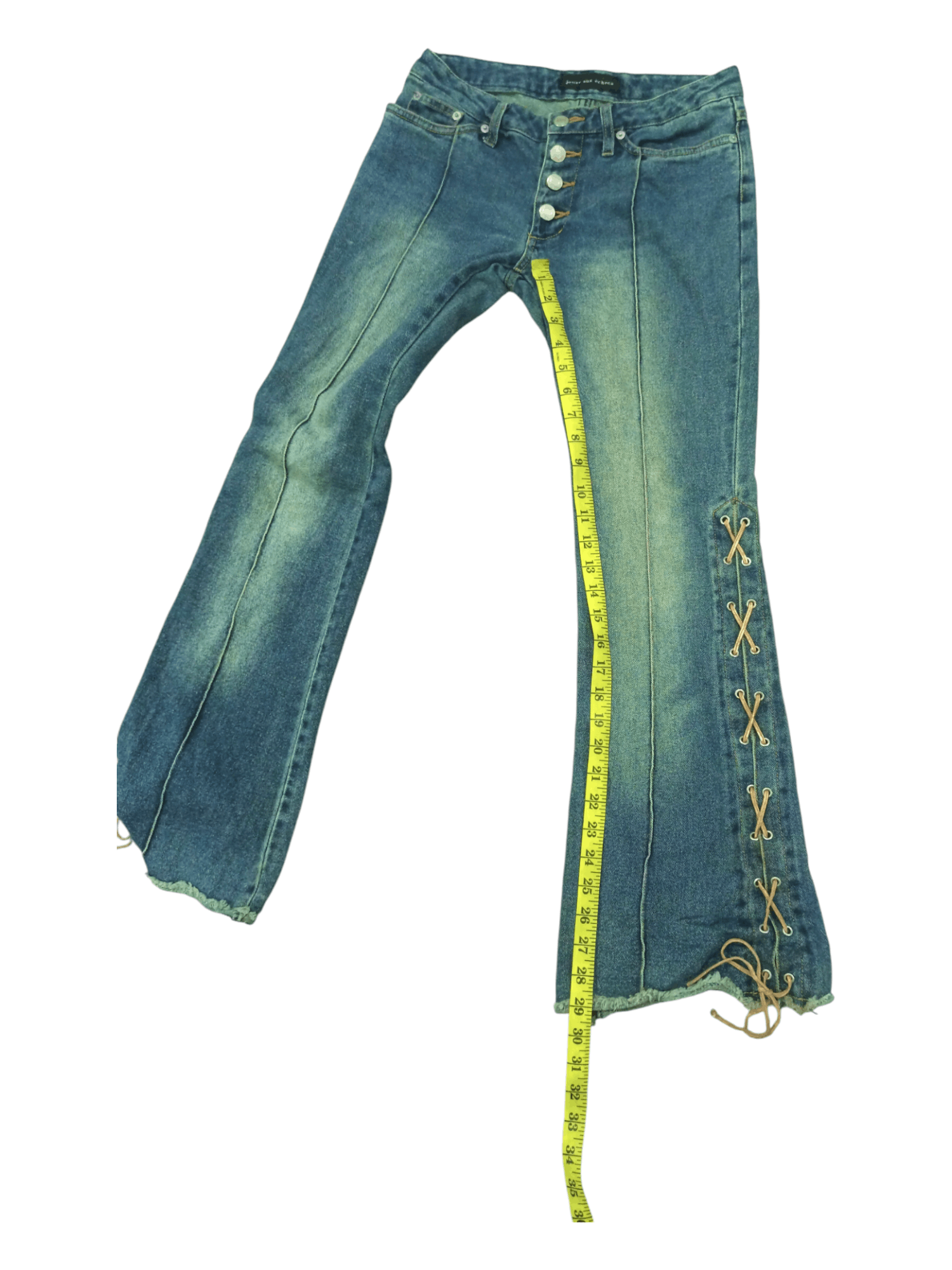 Jouex Aux Echecs Lace Up Mud Mad Flared Jeans