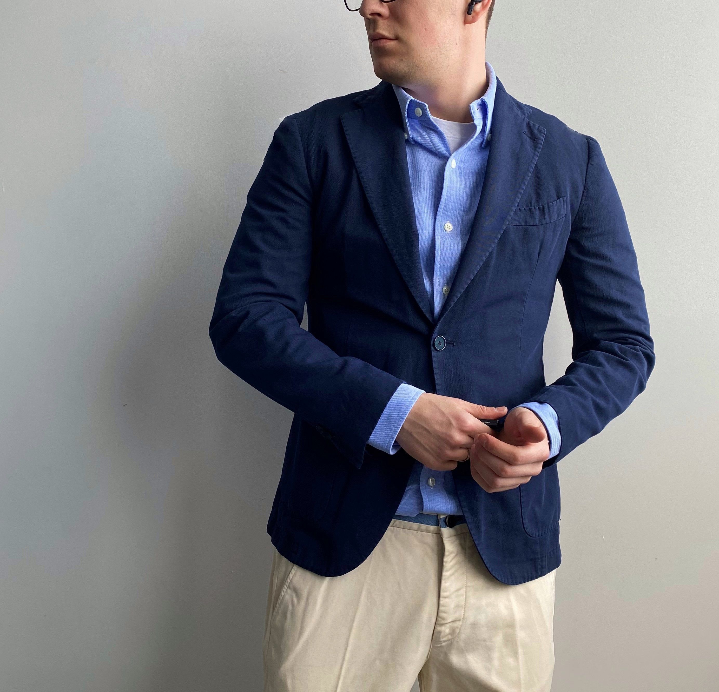 Other Santaniello Icegab Navy Cotton / Linen Jacket rrp575$ Size 50S - 1 Thumbnail