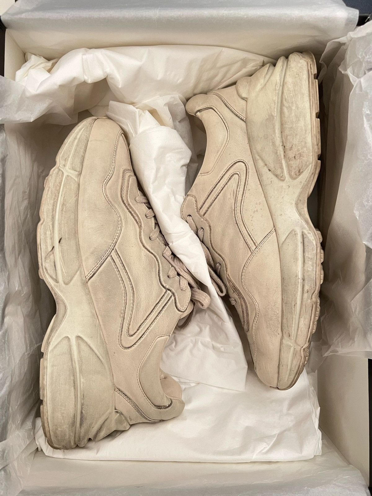 Gucci Gucci 7 Rhyton Distressed Ivoire Dirty Oversized Sneakers Size US 7 / EU 40 - 10 Thumbnail