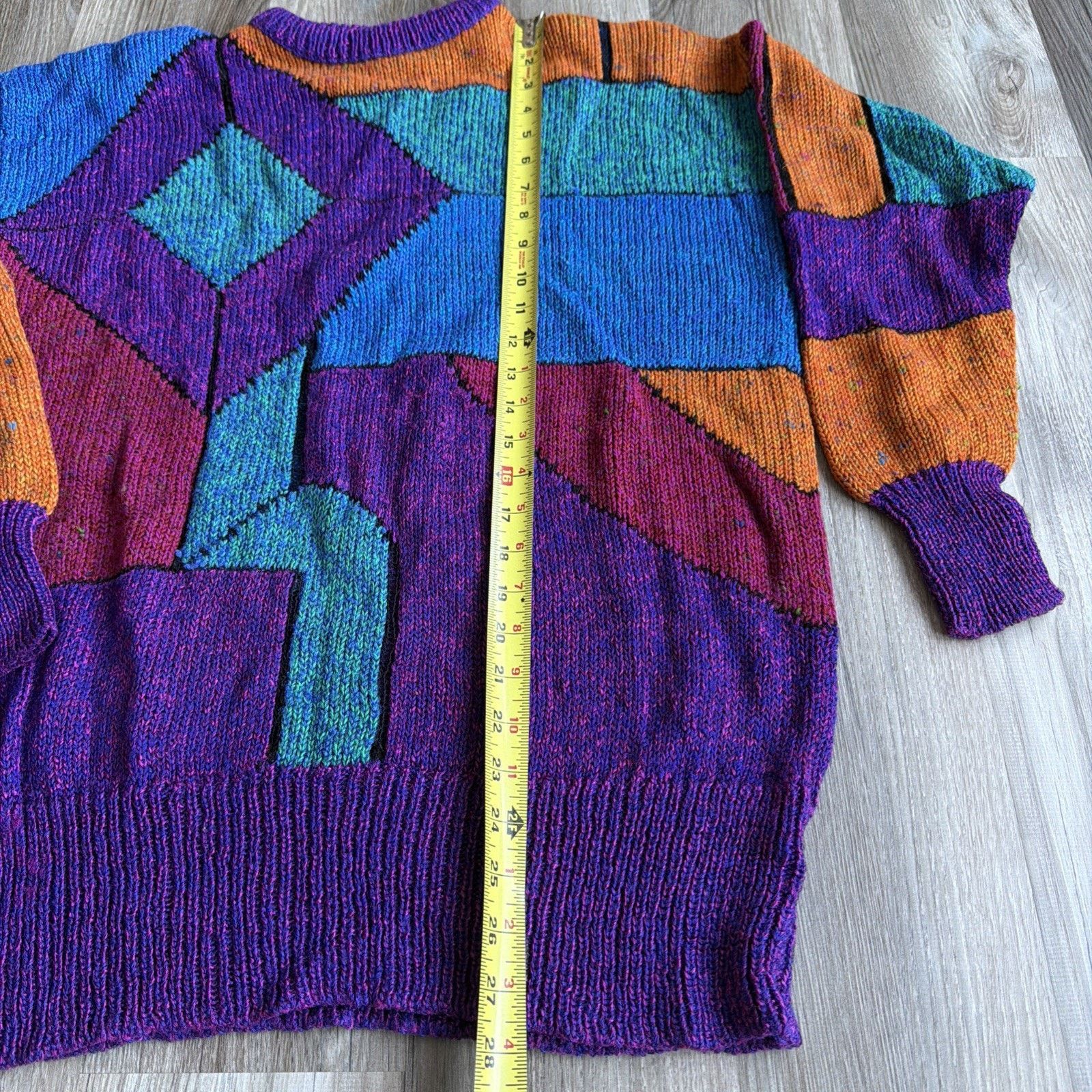 Liz Claiborne VTG 80 LIZWEAR Pullover Color Block Knit Wool Sweater Bold L Size M / US 6-8 / IT 42-44 - 5 Thumbnail
