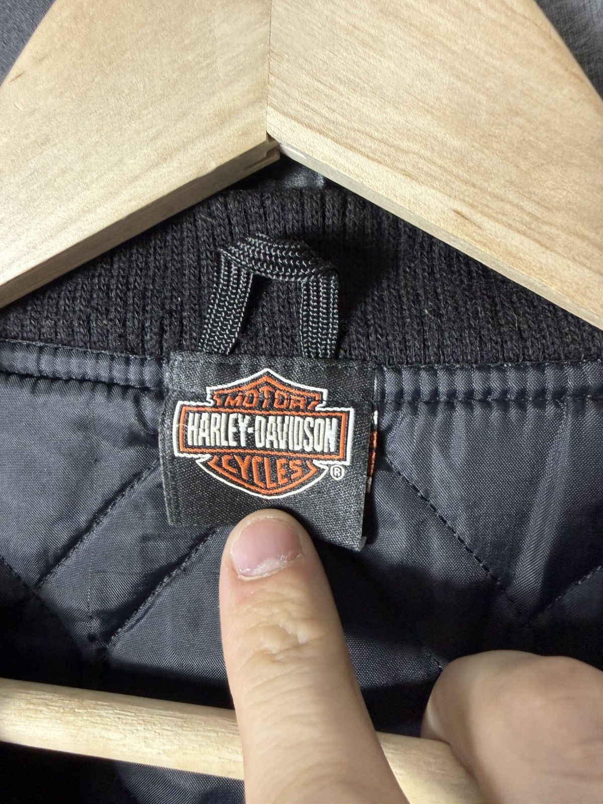 Harley Davidson Vintage Harley Davidson Bomber Jacket Black XL Racing Biker Size US XL / EU 56 / 4 - 13 Thumbnail