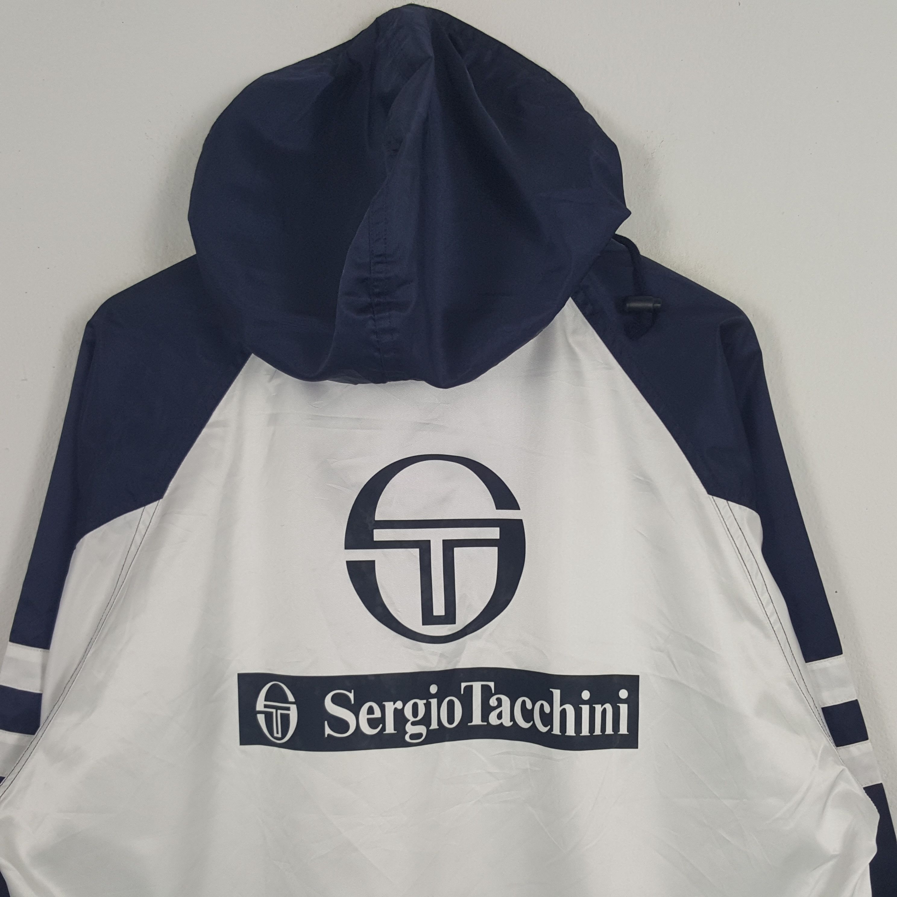 Sergio Tacchini × Vintage Vintage Sergio Tacchini Sports Style Windbreaker Jacket Size US XL / EU 56 / 4 - 4 Thumbnail