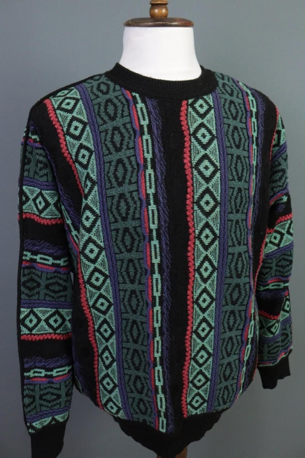Carlo Colucci Carlo Colucci Multicolor Geometric Wool Knit Sweater Size 50 Size US M / EU 48-50 / 2 - 5 Thumbnail