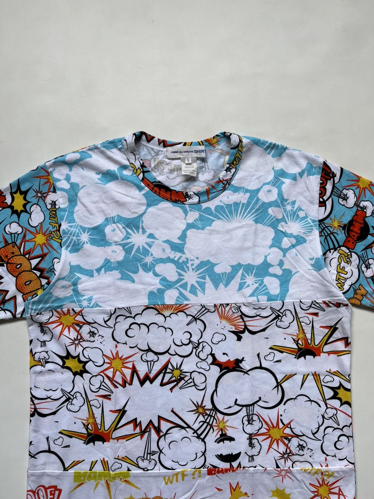 Comme des Garcons SHIRT Comme des Garcons Shirt AW19 "Vertical Comic Print" T-Shirt Size US L / EU 52-54 / 3 - 5 Thumbnail