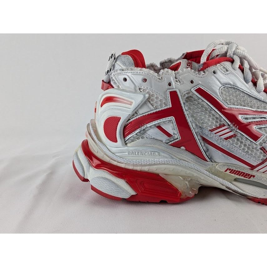 Balenciaga o1rshd1 Bicolor Mesh Runner in White/Red Size US 11 / EU 44 - 3 Thumbnail