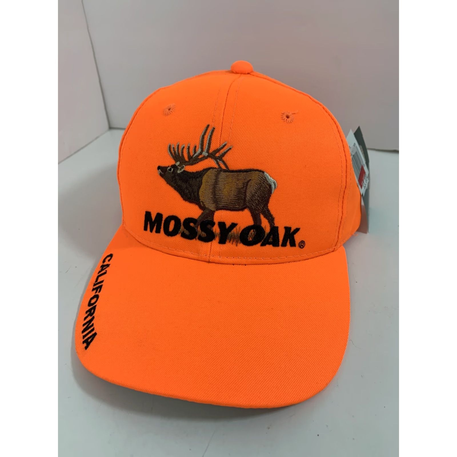 Vintage Mossy Oak Big Game Hunting Hat Orange Safety Adjustable NWT California 2005 Baseball Cap Men Size ONE SIZE - 2 Thumbnail