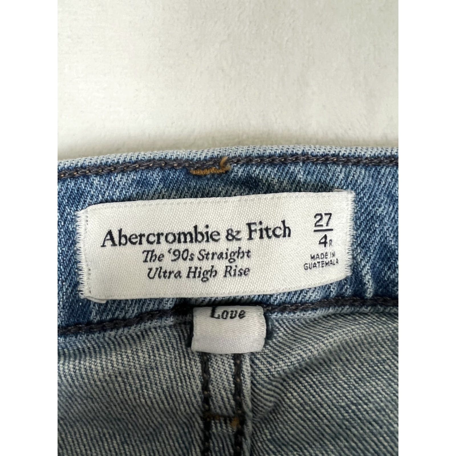 Abercrombie & Fitch Abercrombie & Fitch 90s Straight Jeans Womens 27 Blue Ultra High Rise Denim Size 27" / US 4 / IT 40 - 4 Thumbnail