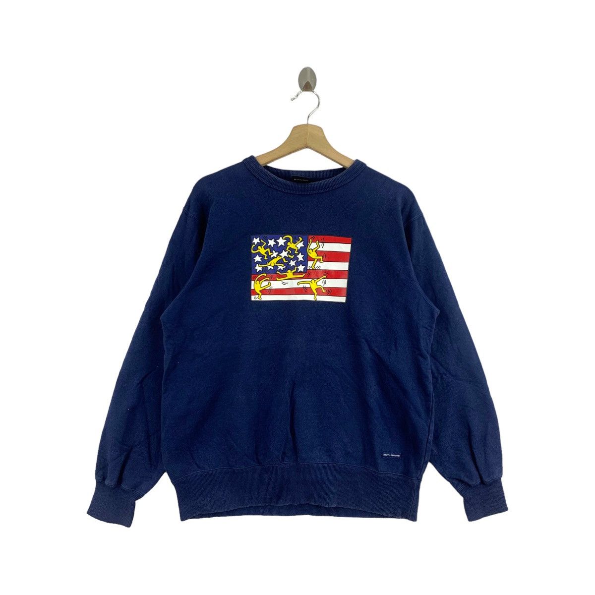 Uniqlo Vtg KEITH HARING x UNIQLO Best Buddies USA Flag Sweatshirt | Grailed