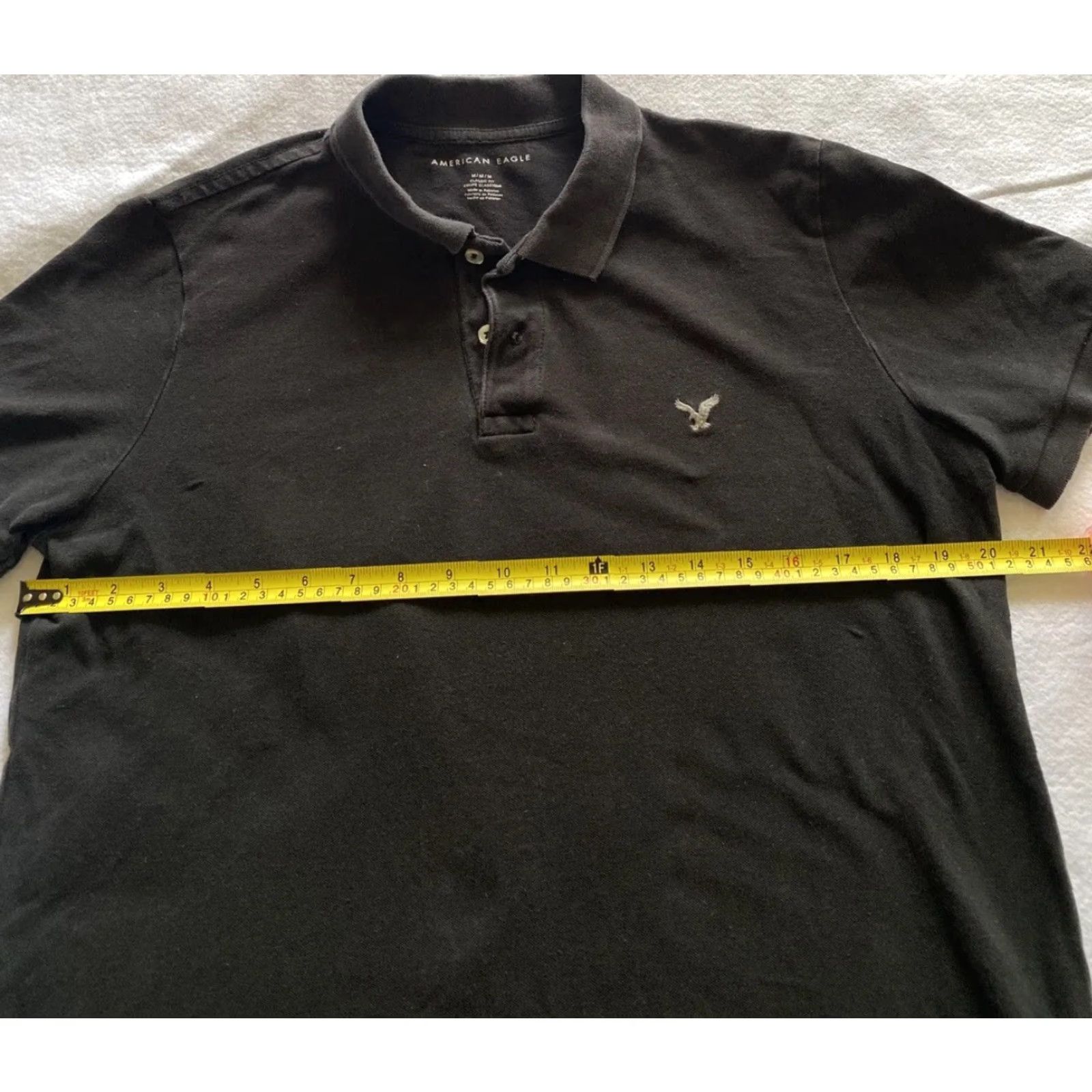 American Eagle Outfitters American Eagle Outfitters Eagle Polo Shirt Mens M Black Classic Fit Polo Short Sleeve Embroidered Solid 100% Cotton Golf Casual Preppy Size US M / EU 48-50 / 2 - 5 Thumbnail