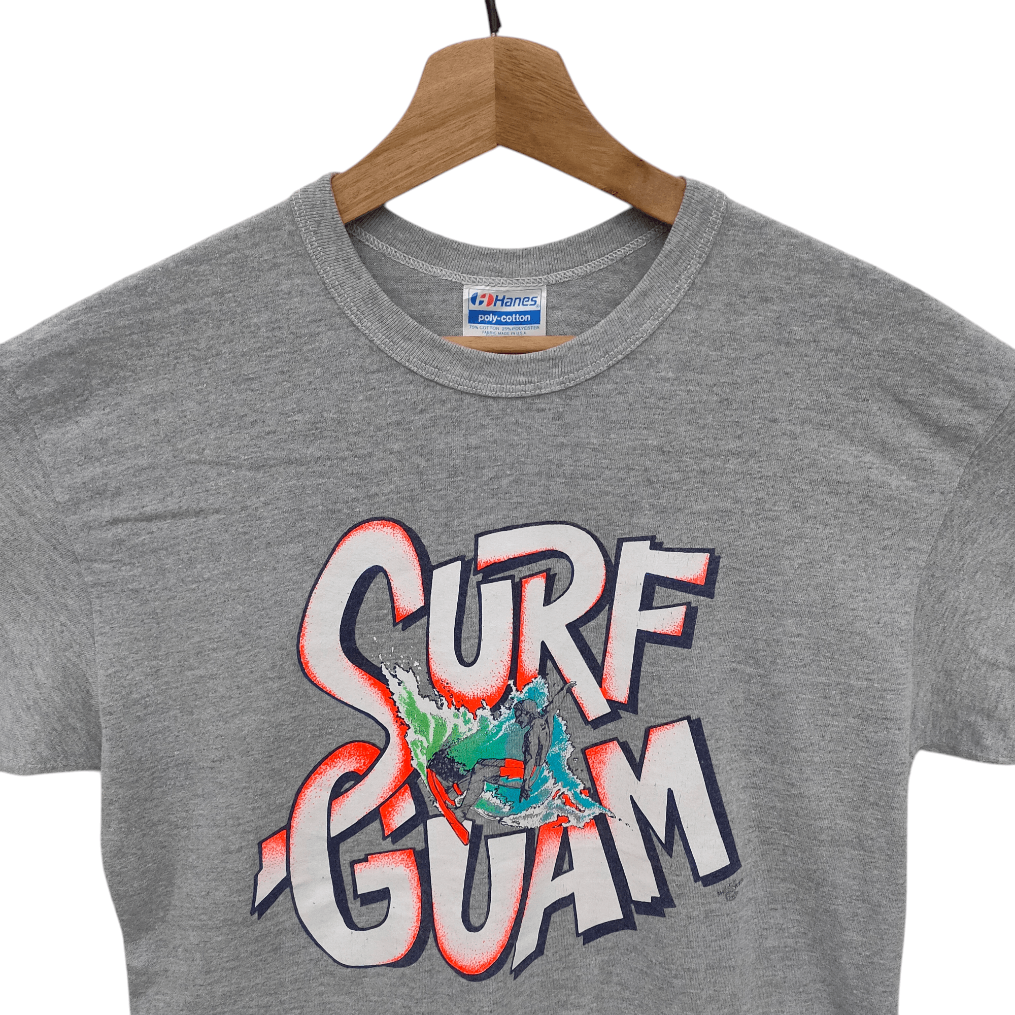 Hanes Vintage Surf Guam 90s Style Tee, Island Surf Vibes Size US M / EU 48-50 / 2 - 3 Thumbnail