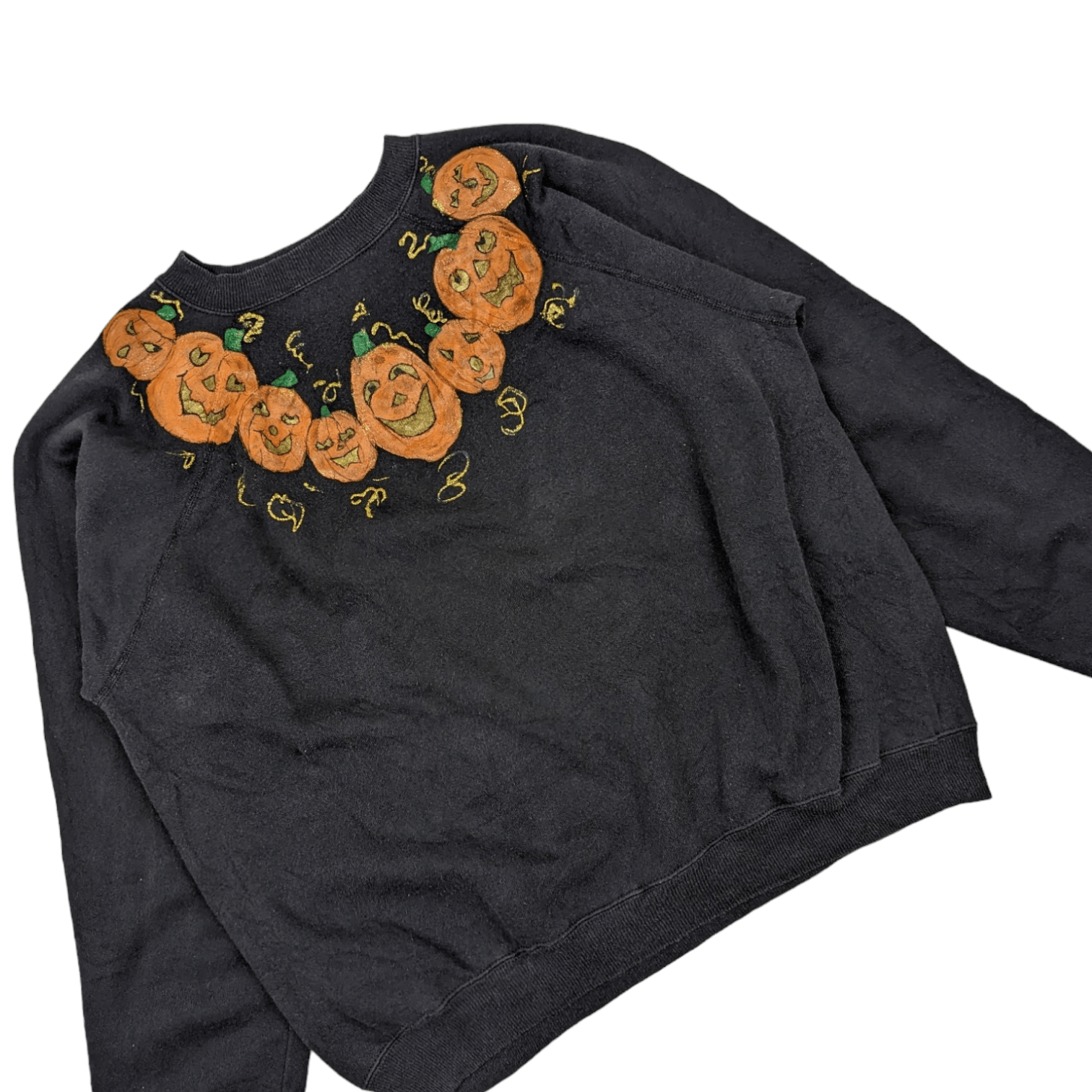 Hanes Vintage 90's HANES Custom Art Halloween Pumpkins Jumper Size L / US 10 / IT 46 - 3 Thumbnail