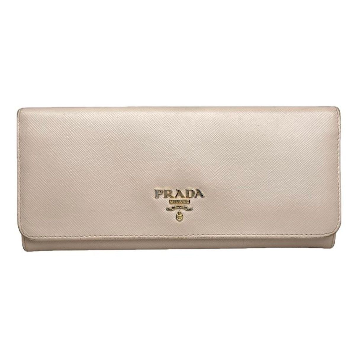 Prada Beige Leather Wallet Size ONE SIZE - 1 Thumbnail