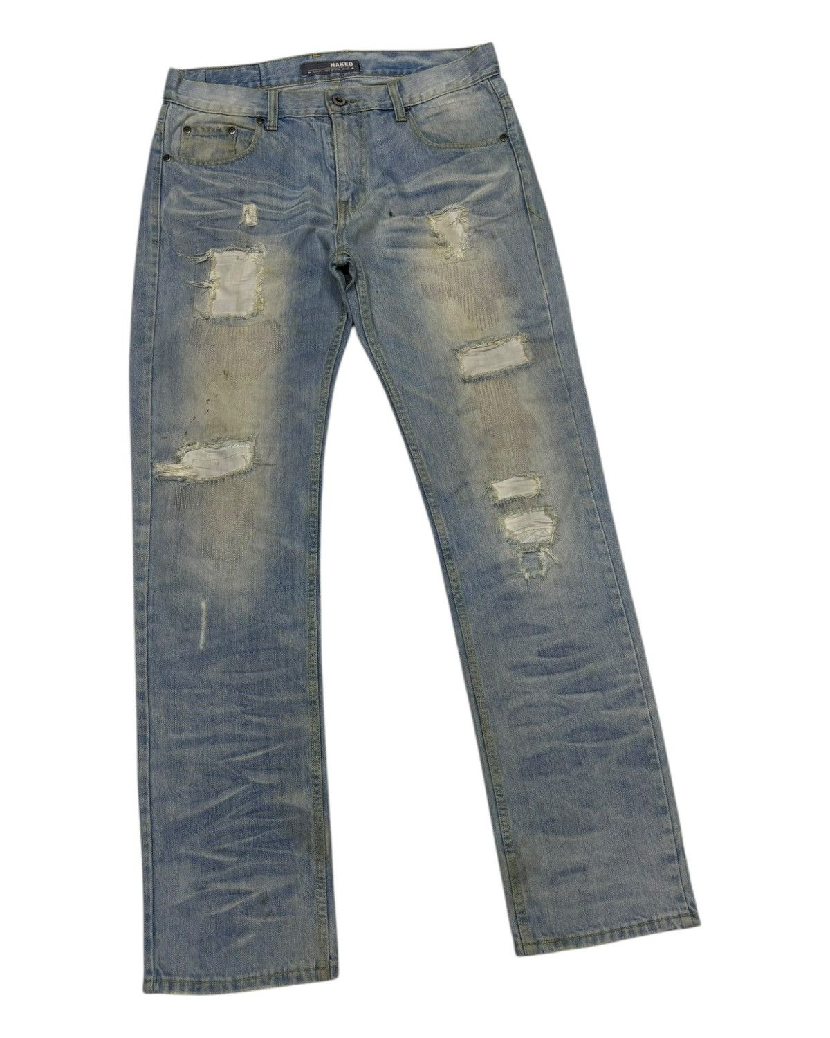 Yasuyuki Ishii RARE🔥NAKED JEANS PATCHWORK DISTRESSED DENIM JEANS Size US 34 / EU 50 - 5 Thumbnail