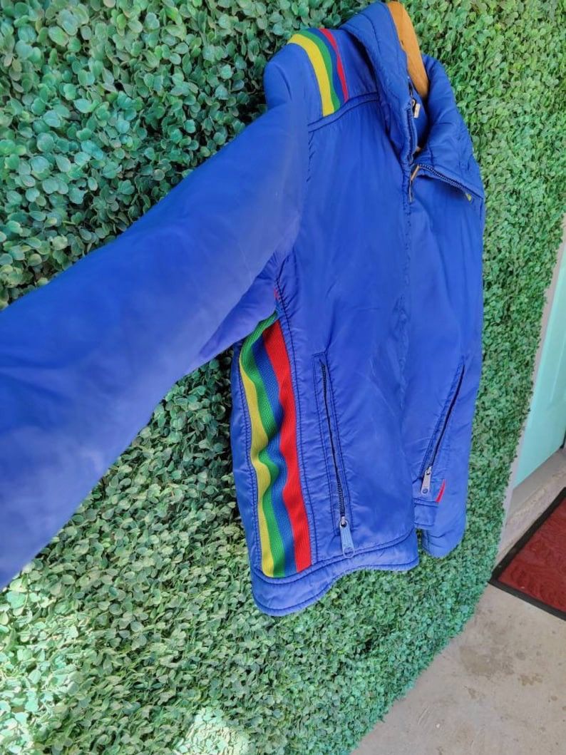 Sears vintage 1960s 70s RAINBOW striped cropped jacket Size US L / EU 52-54 / 3 - 3 Thumbnail