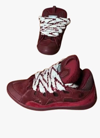 o1w1db11024 Curb Low-Top Sneakers in Burgundy & White
