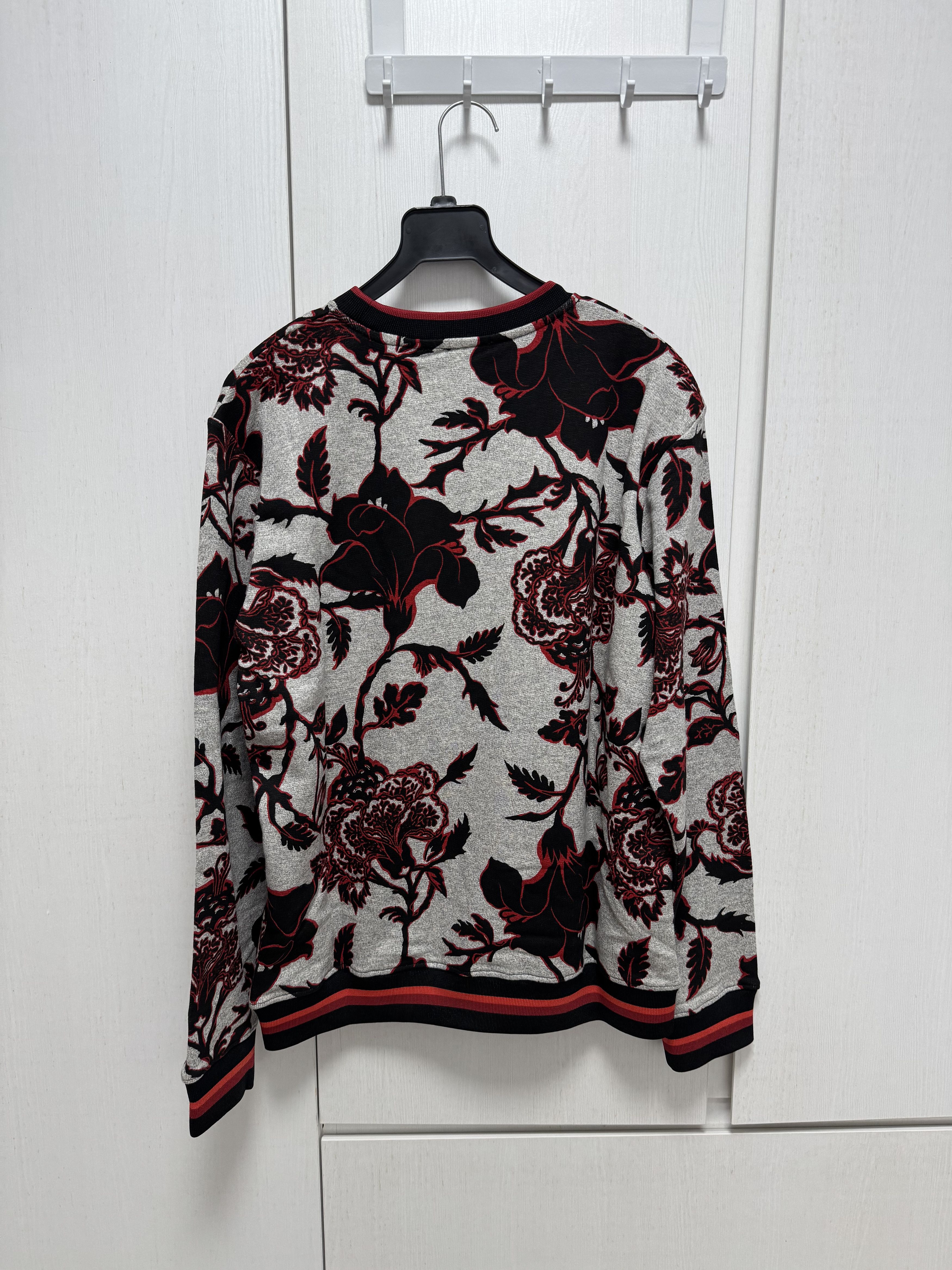 McQ Alexander McQueen Red Floral Grey Sweater Size US L / EU 52-54 / 3 - 2 Thumbnail