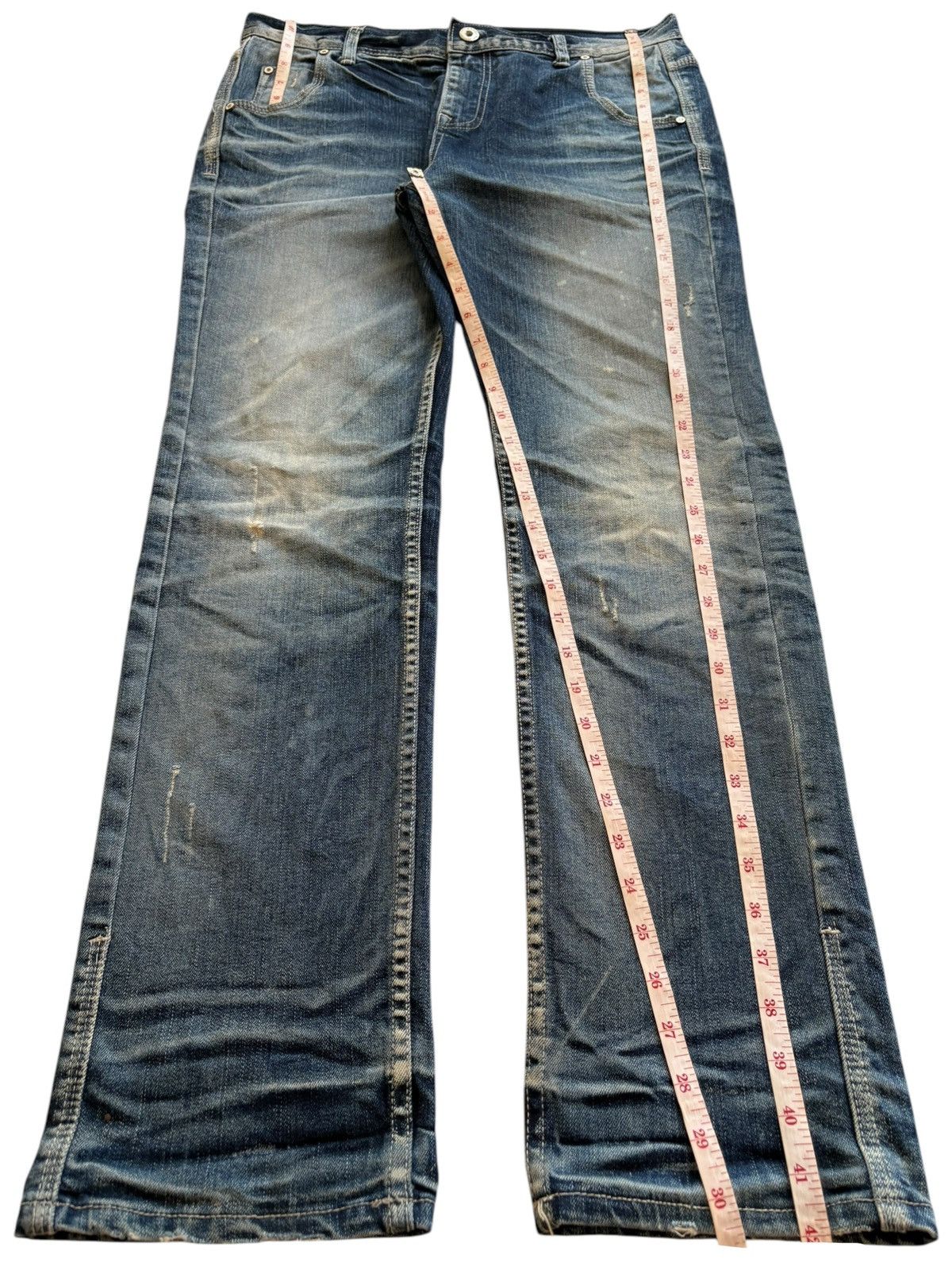Japanese Brand Vintage Japanese Brand Faded Mud Wash Distressed Jeans Size US 34 / EU 50 - 13 Thumbnail