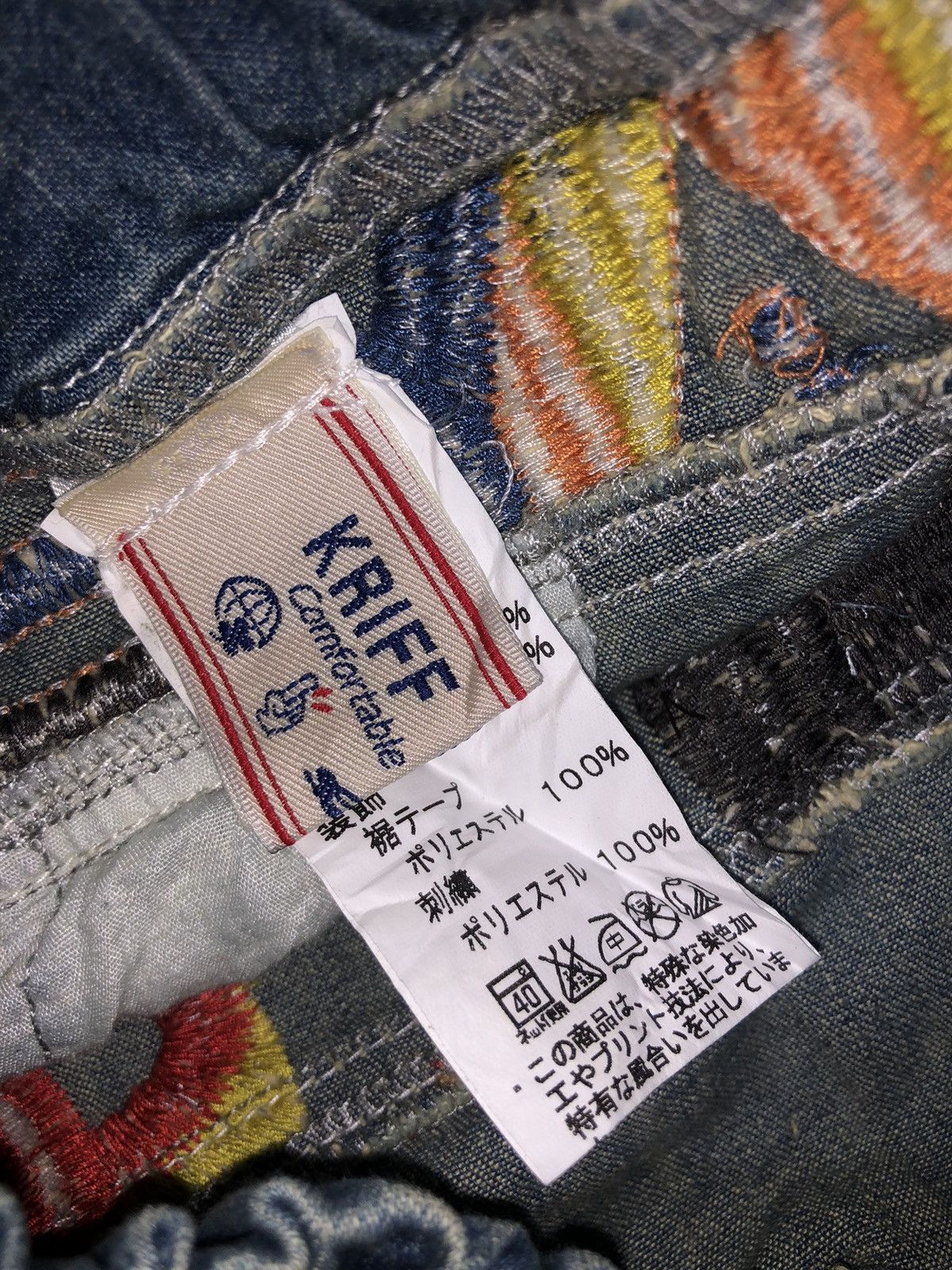 Designer Vintage Kriff Mayer Sport Wear Jeans Patchwork Design Size 34" / US 12 / IT 48 - 17 Thumbnail
