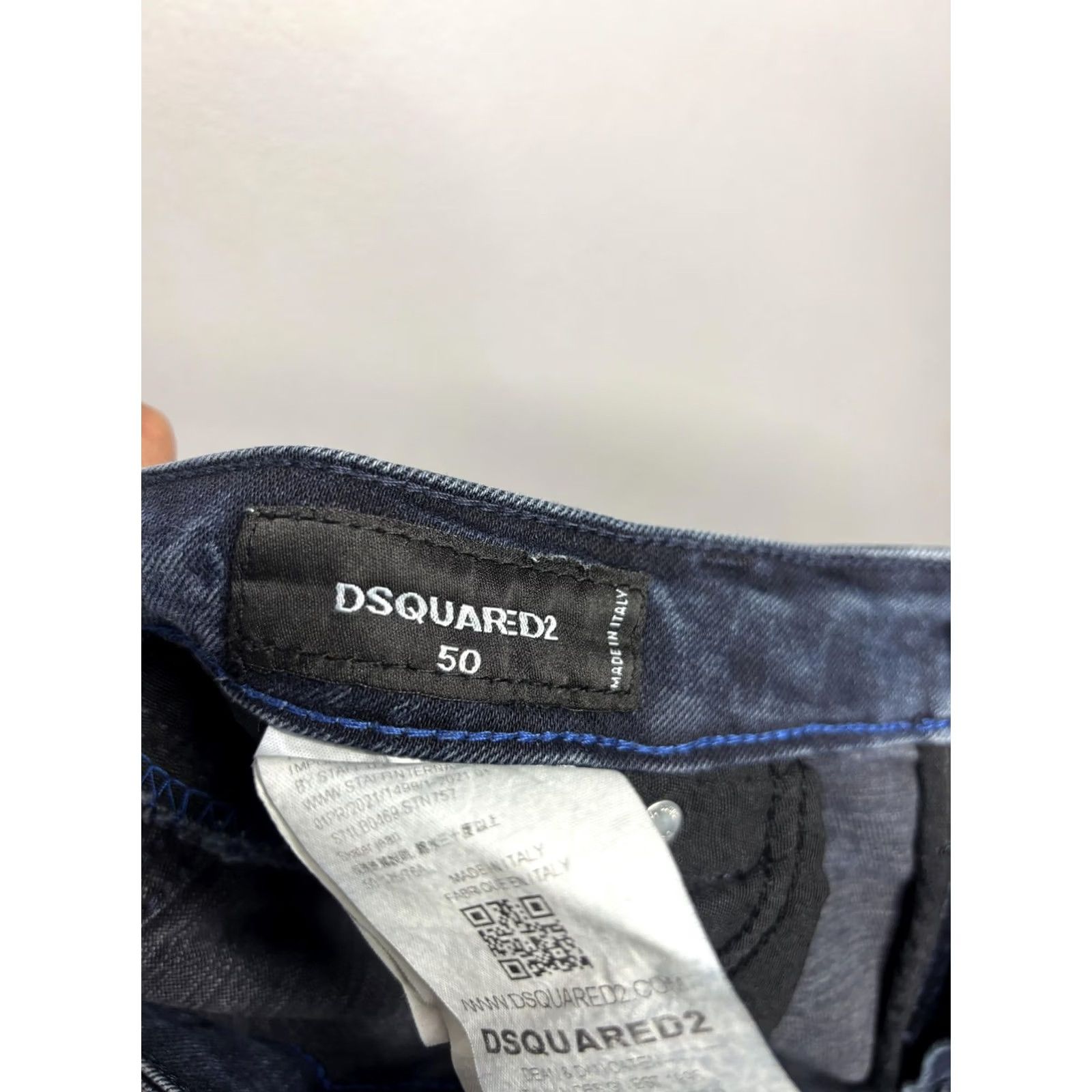 Dsquared2 DSQUARED2 Jeans Mens 50 Slim Blue Black Mr Jeans Mod 1986 Distressed Italy Size US 34 / EU 50 - 7 Thumbnail