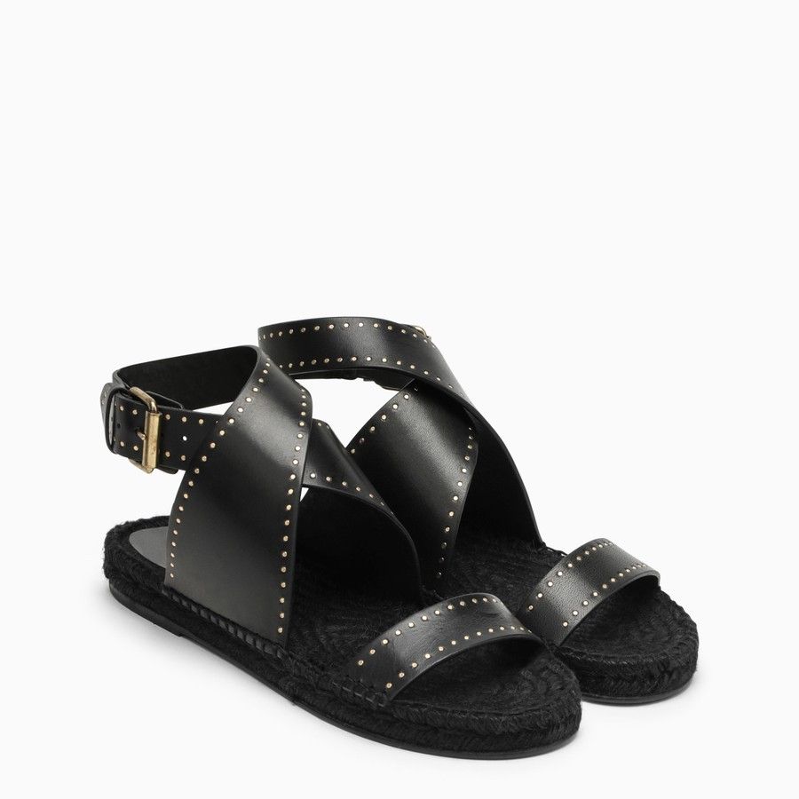 Isabel Marant o1d2blof0824 Leather Sandal in Black Size US 6 / IT 36 - 2 Thumbnail