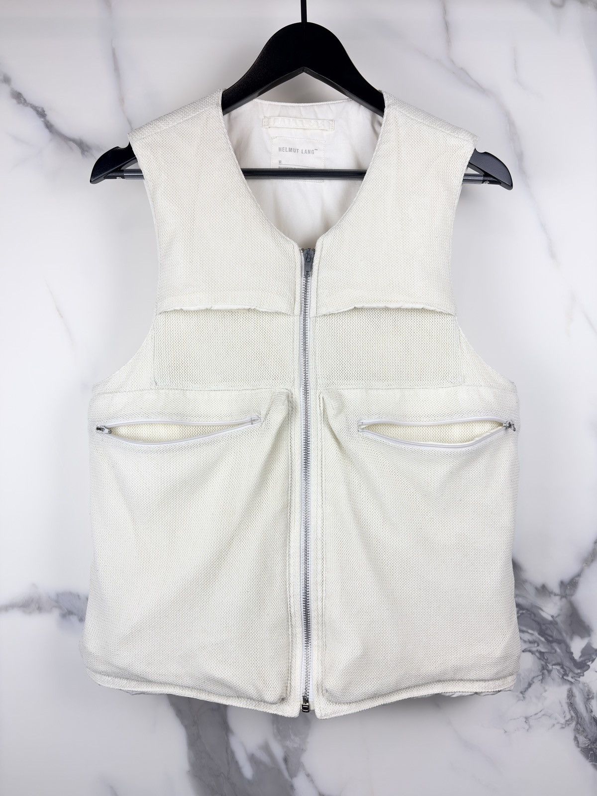 Helmut Lang SS99 Helmut Lang Mesh Net Padded Zip Cargo Pocket Vest Size US M / EU 48-50 / 2 - 1 Thumbnail