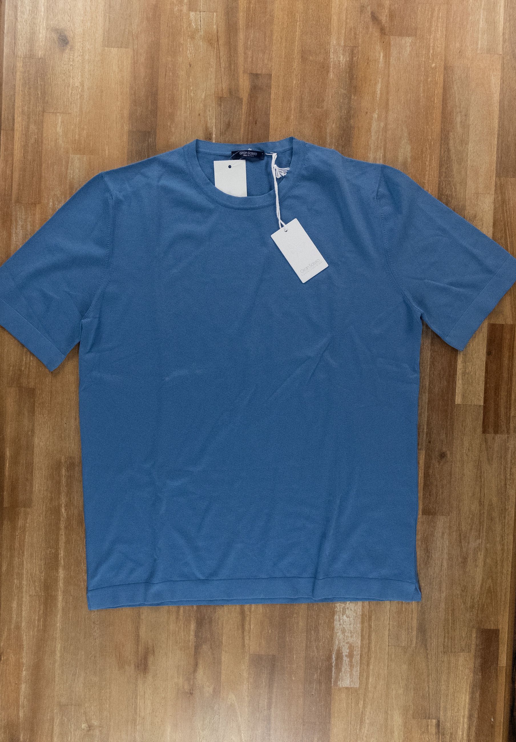Gran Sasso GRAN SASSO blue knit cotton t-shirt Size XXL / 54 IT Size US XXL / EU 58 / 5 - 1 Thumbnail