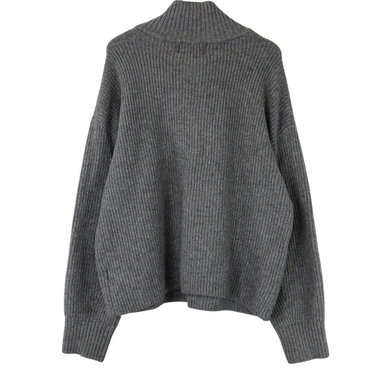 Old Navy Old Navy Gray Ribbed Knit Quarter Zip Sweater Medium Preppy Size M / US 6-8 / IT 42-44 - 4 Thumbnail