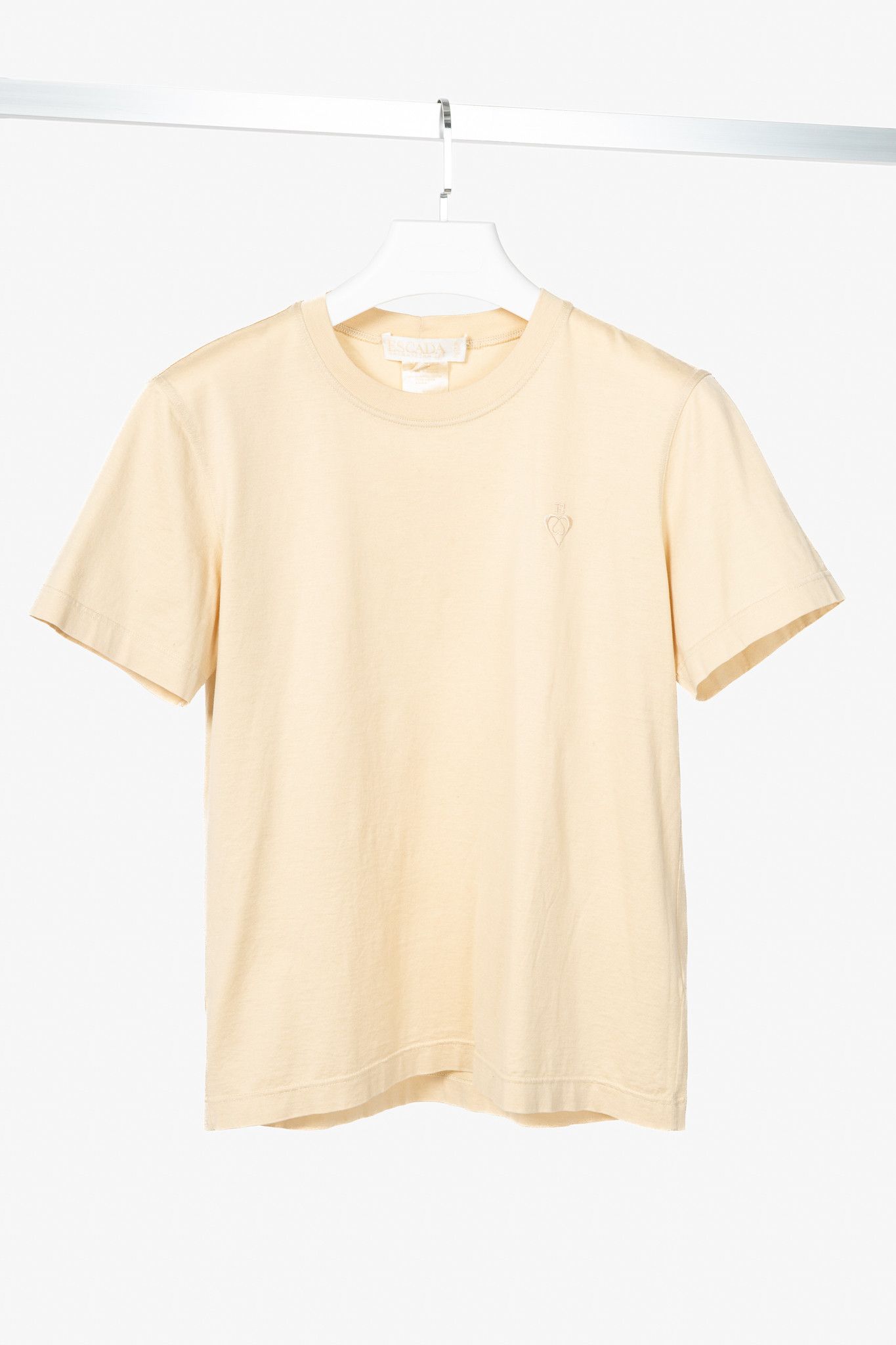 Escada Escada by Margaretha Ley Cream Cotton Embroidered T-Shirt Size S / US 4 / IT 40 - 1 Thumbnail
