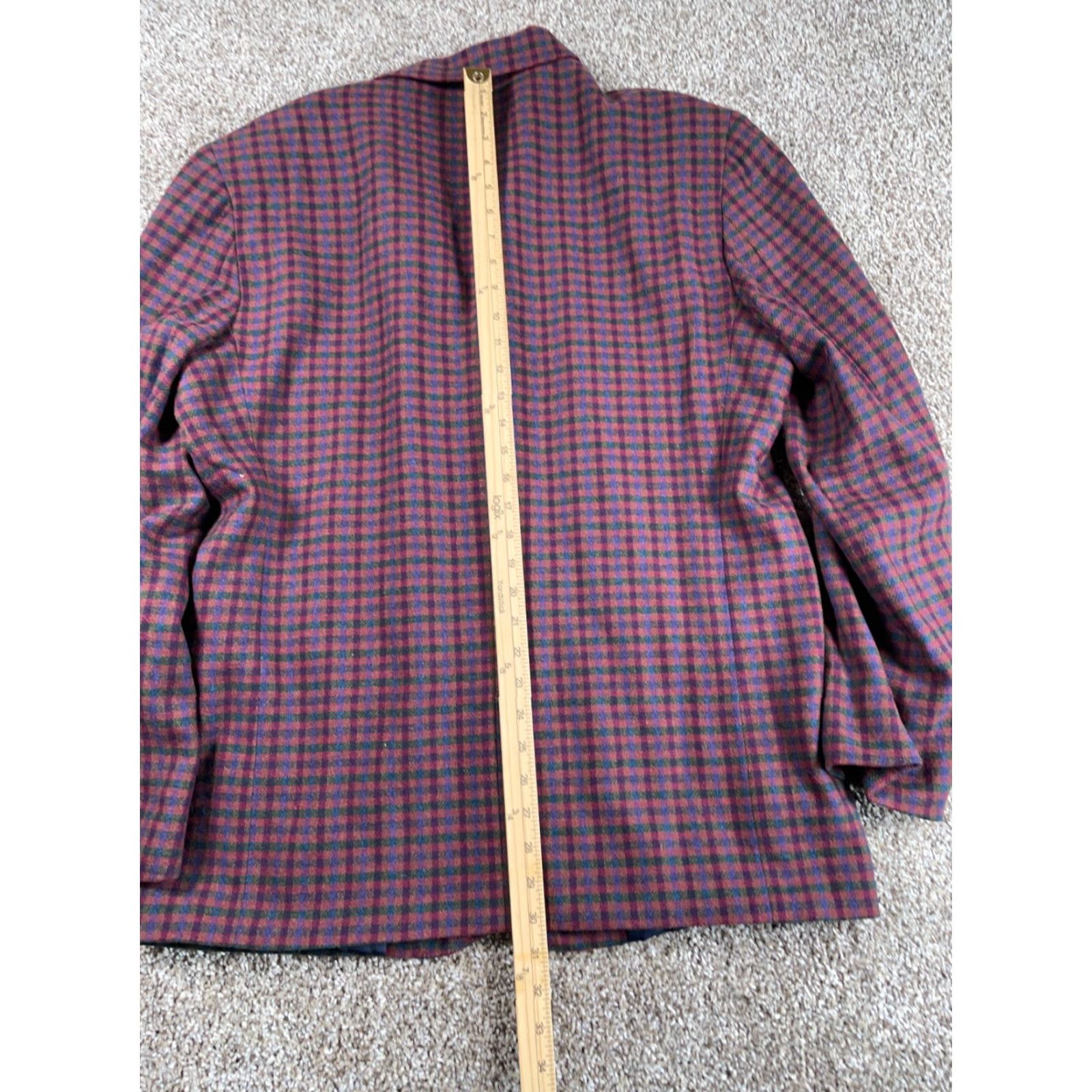 Gap VTG GAP Wool 3 Button Blazer Men’s Medium Red Green Blue Plaid Check Preppy Size 40R - 6 Thumbnail