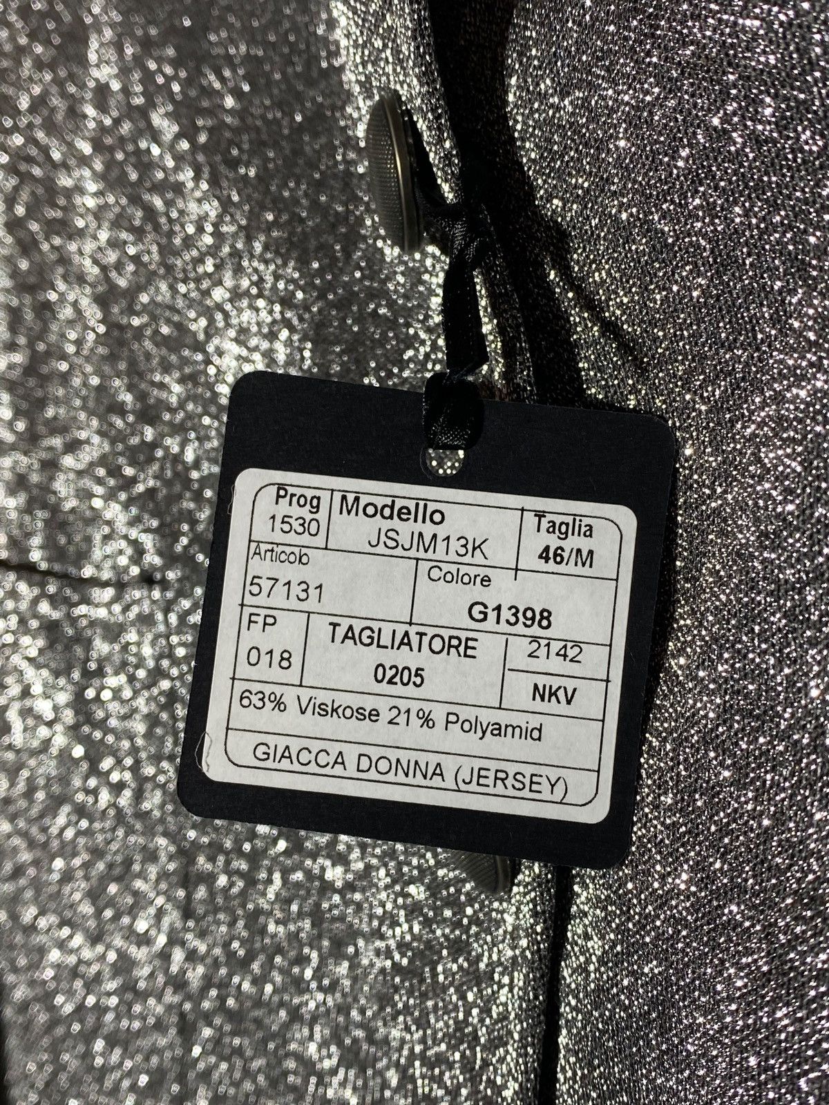 Tagliatore Tagliatore Women’s Glitter Silver Blazer Jacket Size L / US 10 / IT 46 - 21 Thumbnail