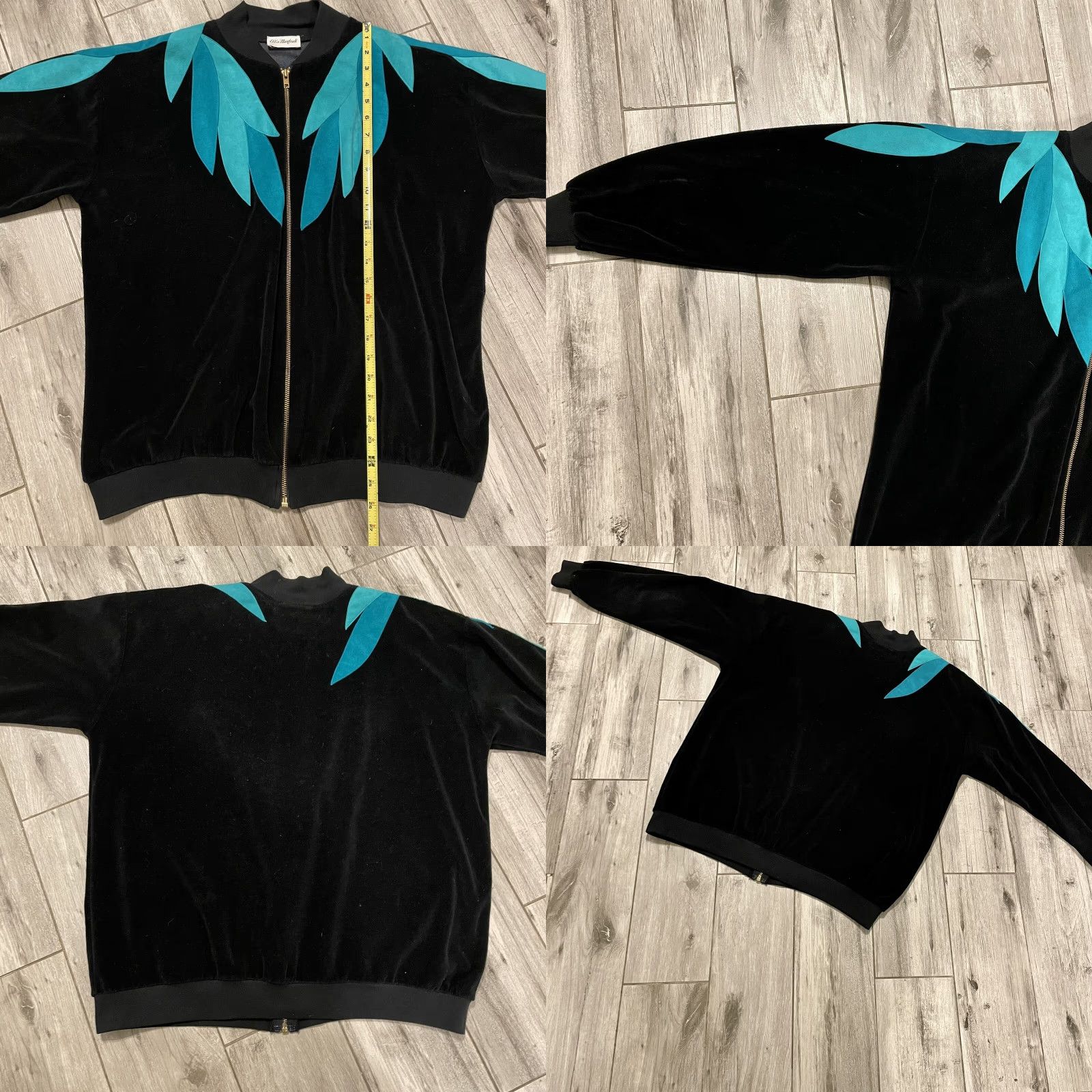 Velvet VTG Ella Manfredi Velvet Geometic Suede Full Zip USA Large Sweater Bingo Granny Size L / US 10 / IT 46 - 8 Thumbnail