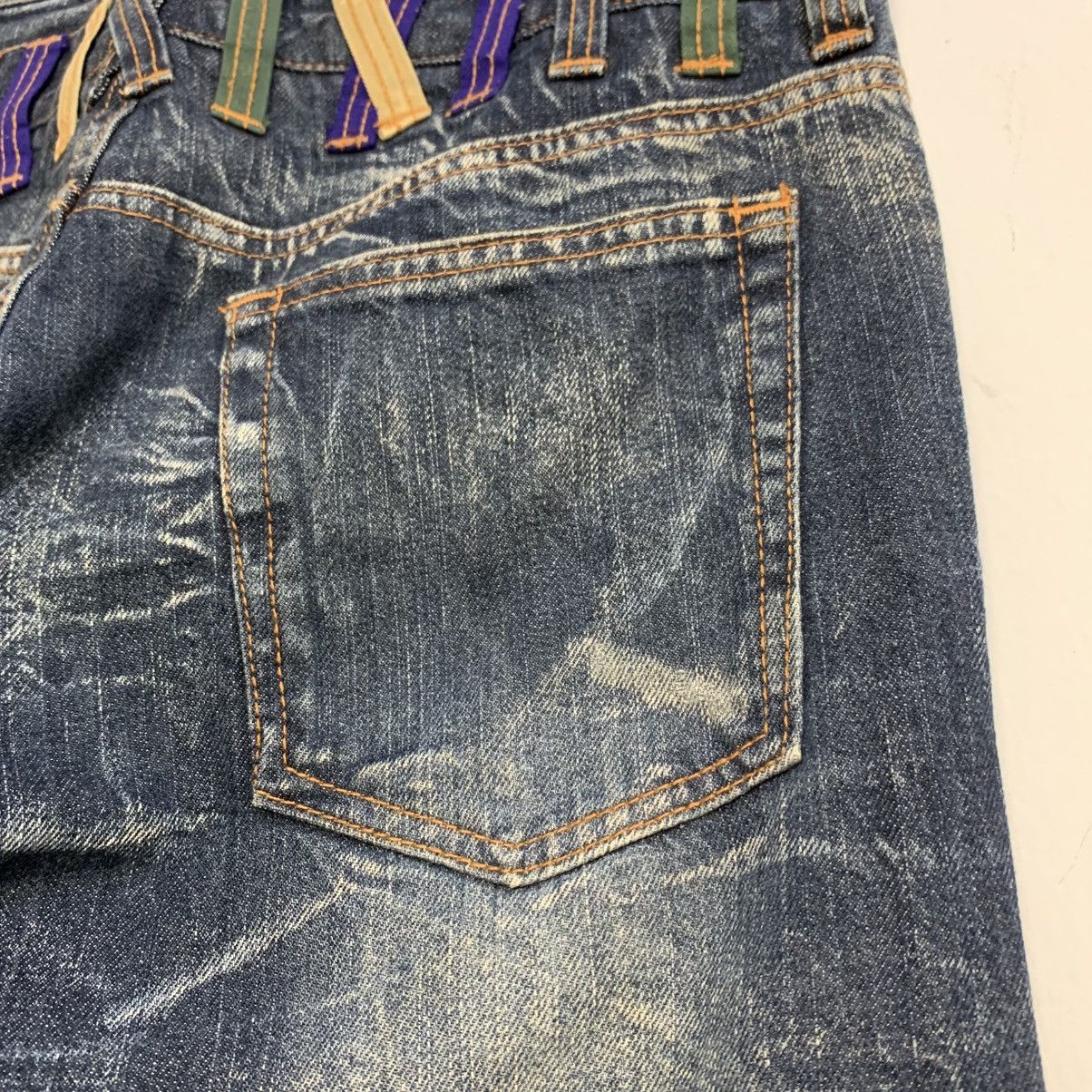 If Six Was Nine × Japanese Brand Nylaus Denim Rare Rainbow Belt Loop Jeans Size US 32 / EU 48 - 14 Thumbnail