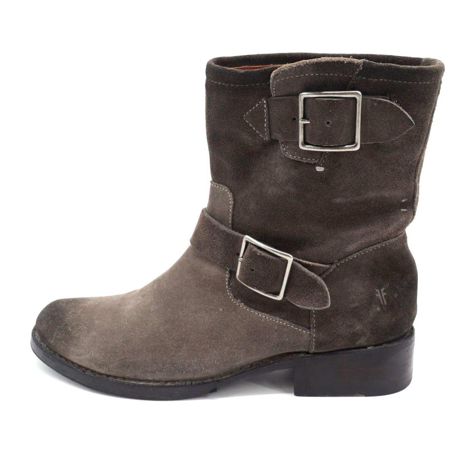 Frye Frye Vicky Gray Oiled Suede Moto Boots Sz 7.5B Size US 8 / IT 38 - 4 Thumbnail