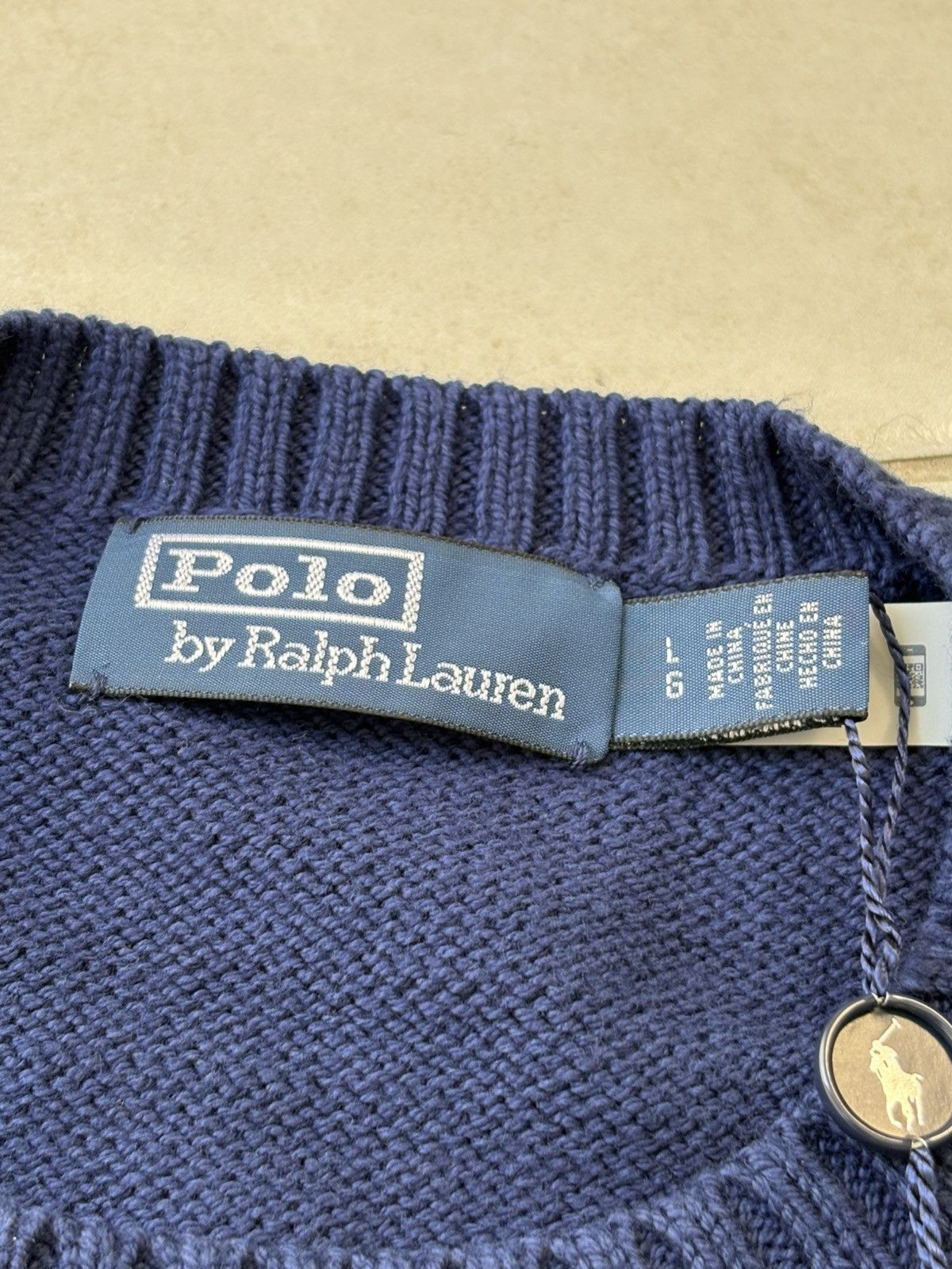 Polo Ralph Lauren Navy Cotton Knit Sweater Ralph Lauren Bear Men L New Size US L / EU 52-54 / 3 - 5 Thumbnail