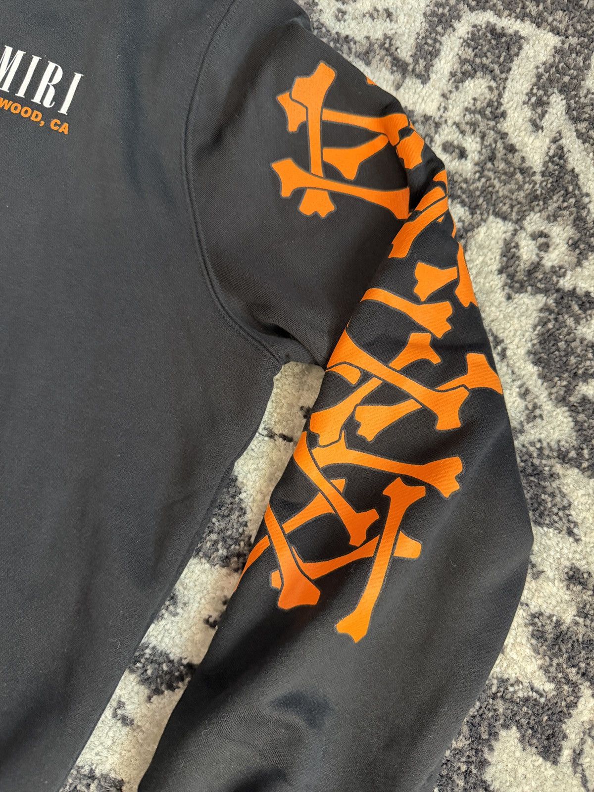 Amiri AMIRI Bones Hoodie – Black/Orange (Size XL) Size US XL / EU 56 / 4 - 4 Thumbnail