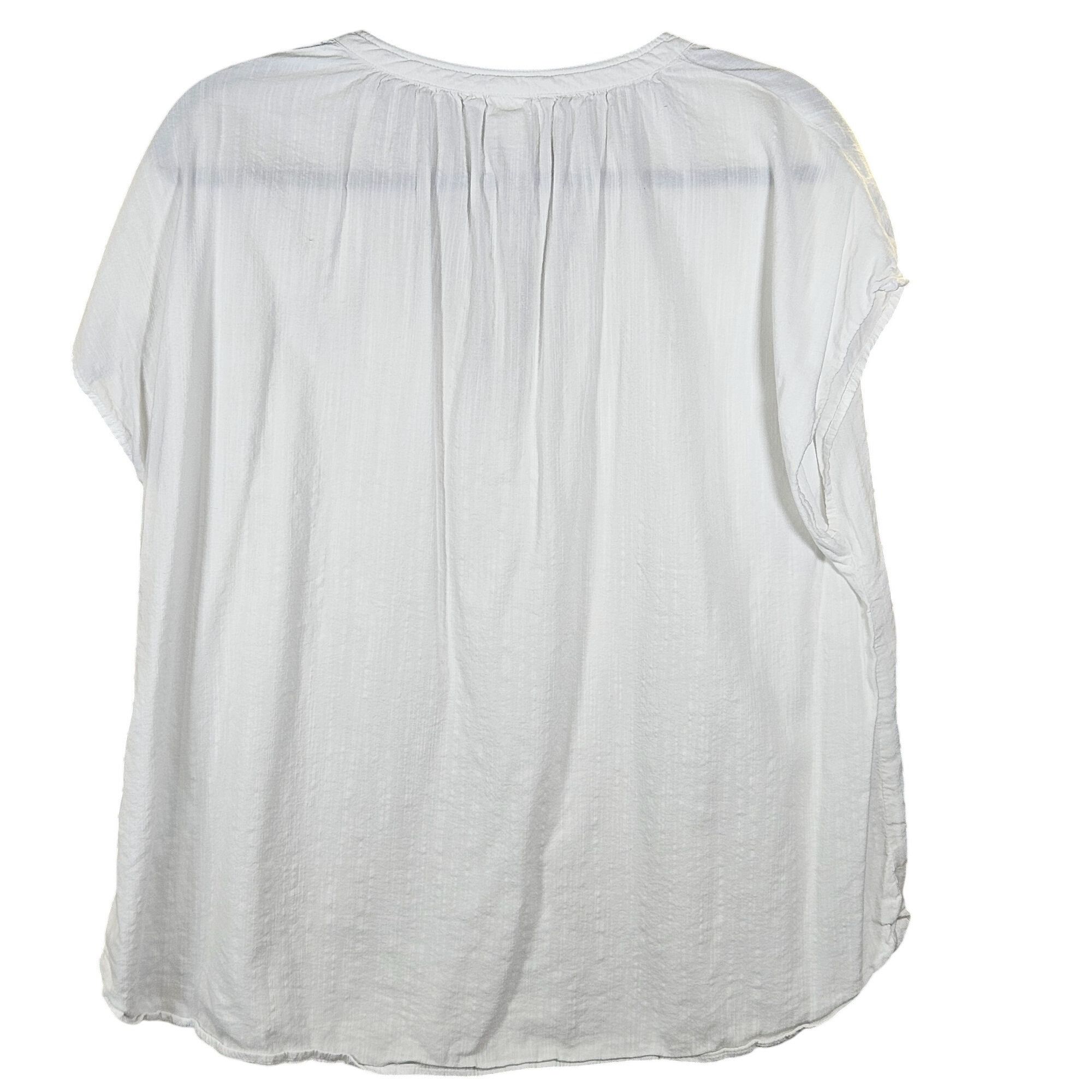 H&M H&M Women L White V-Neck Blouse Relaxed Fit Clean Girl Minim Size L / US 10 / IT 46 - 3 Thumbnail