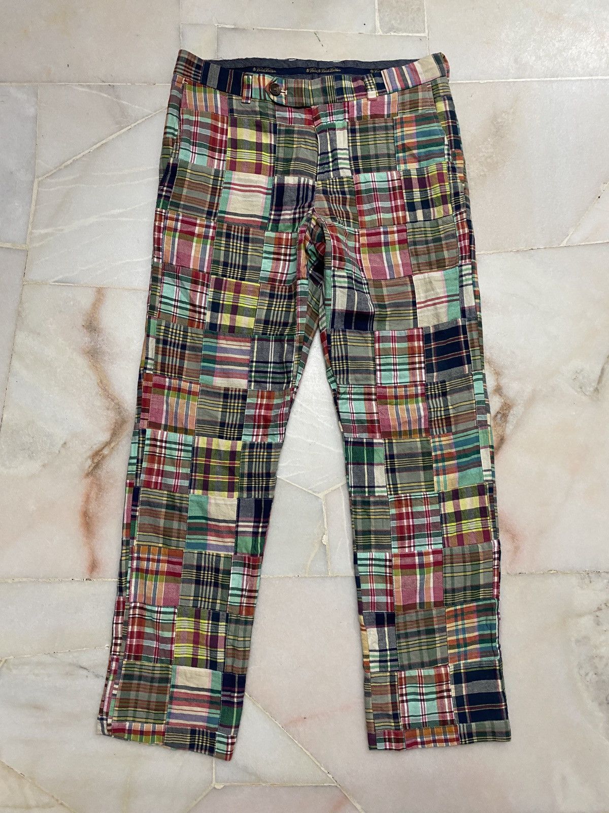 Designer VINTAGE BROOKS BROTHER PATCHWORK PANTS NICE MULTI-COLOR  